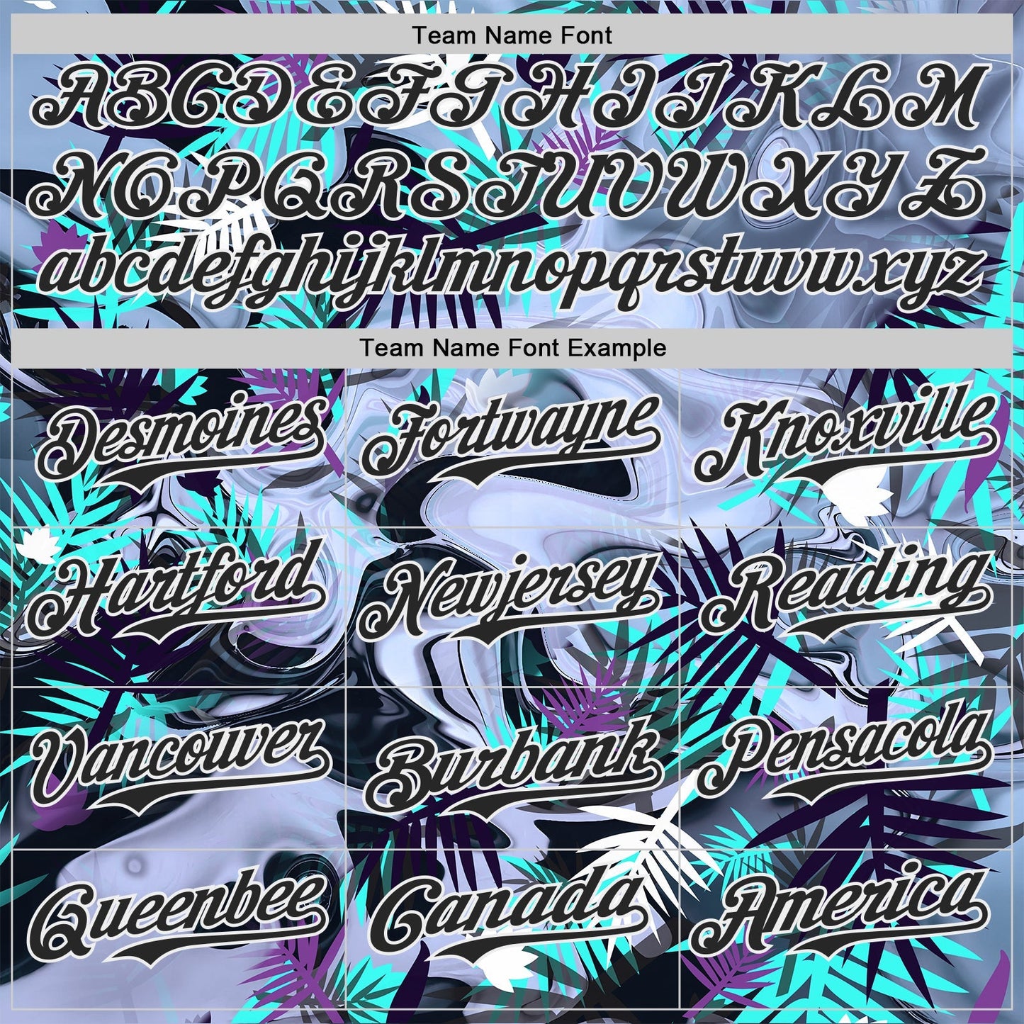 Custom Purple Black Green-White Cyber Tropical Palm Trees Music Festival Fluid Liquid Authentic Baseball Jersey baseball jersey product view 4