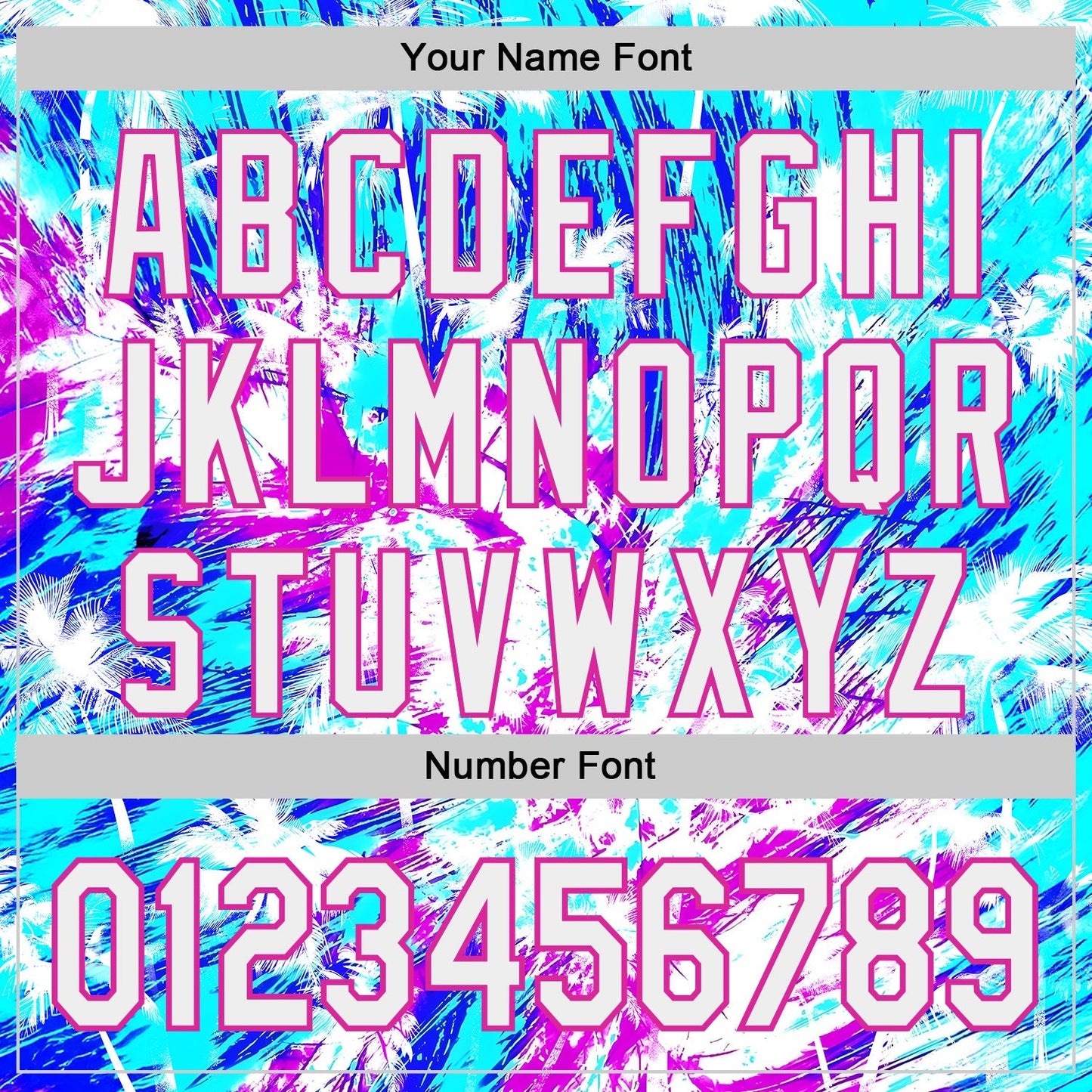 Custom Ice Blue White Blue-Deep Pink Cyber Tropical Palm Trees Music Festival Authentic Baseball Jersey baseball jersey product view 5