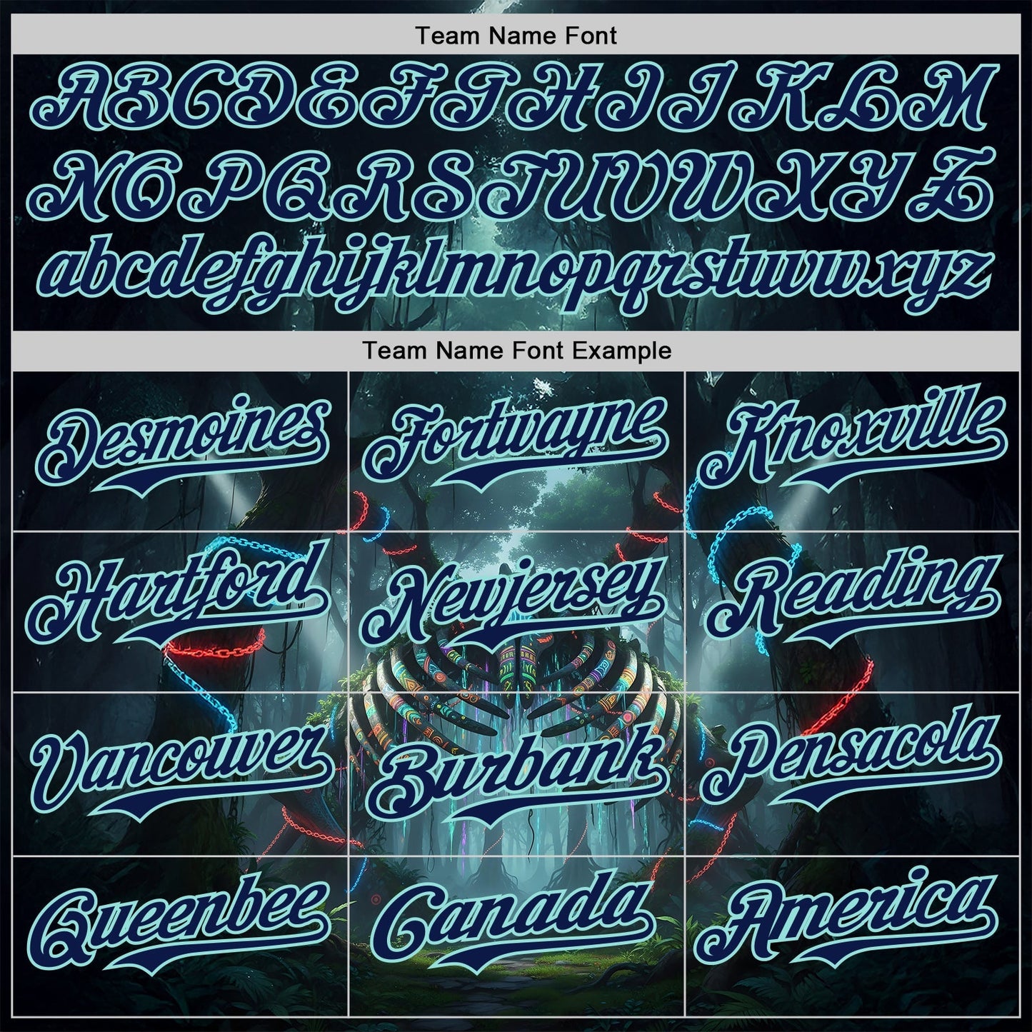 Custom Black Navy-Ice Blue Cyber Tropical Palm Trees Gothic Fantasy Authentic Baseball Jersey baseball jersey product view 4