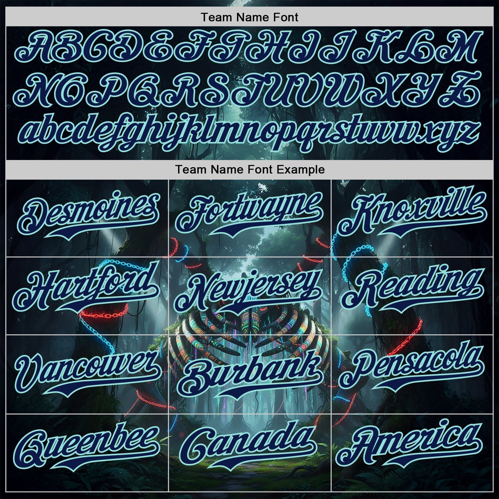 Custom Black Navy-Ice Blue Cyber Tropical Palm Trees Gothic Fantasy Authentic Baseball Jersey baseball jersey product view 4