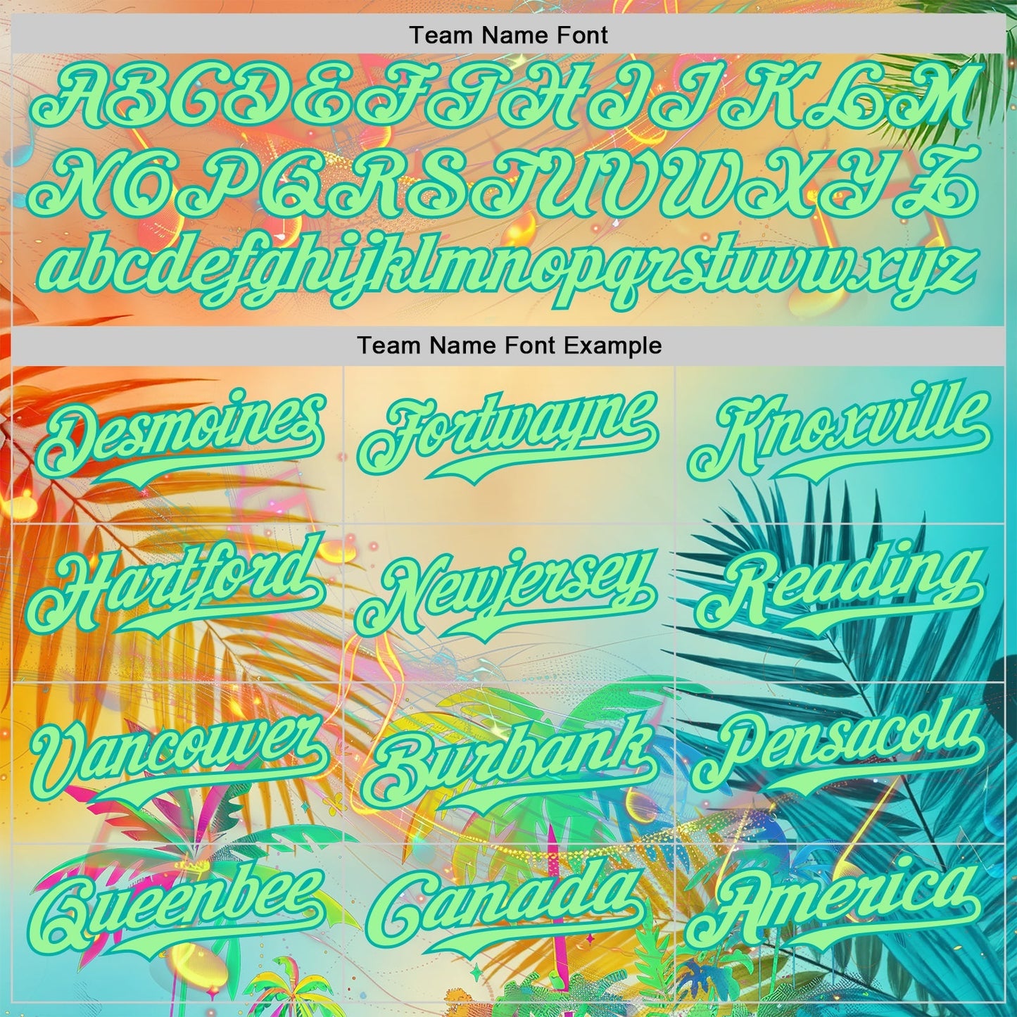 Custom Yellow Pea Green-Aqua Cyber Tropical Palm Trees Music Festival Authentic Baseball Jersey baseball jersey product view 4