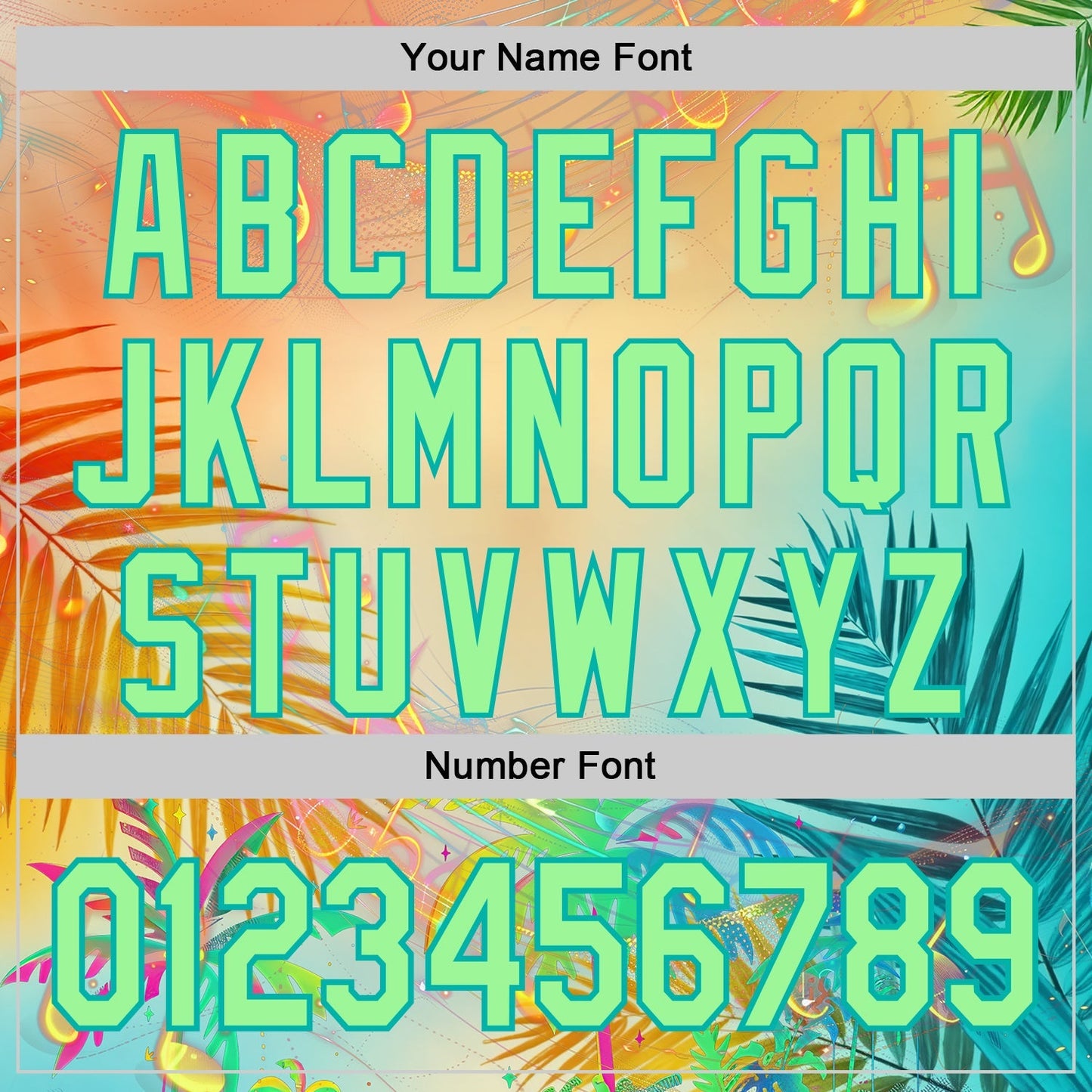 Custom Yellow Pea Green-Aqua Cyber Tropical Palm Trees Music Festival Authentic Baseball Jersey baseball jersey product view 5