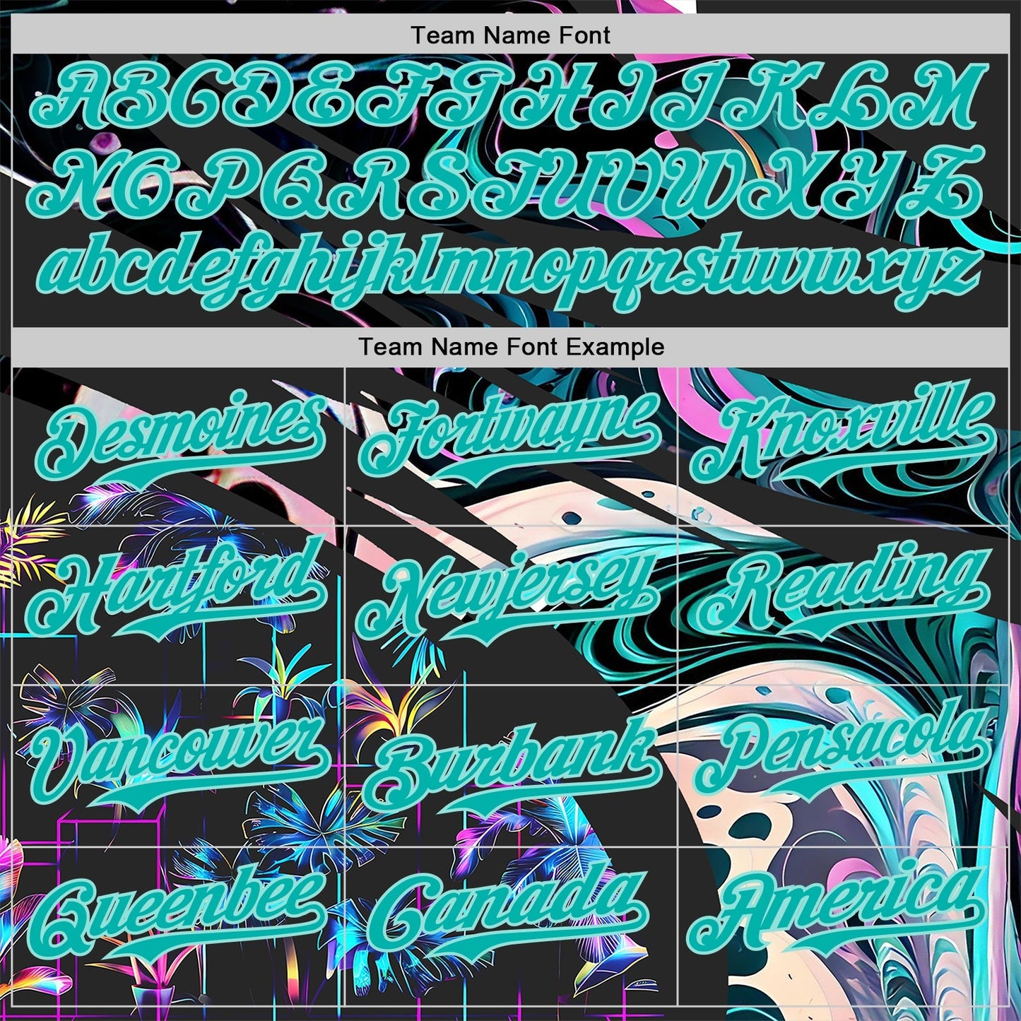 Custom Black Aqua-Ice Blue Cyber Tropical Palm Trees Music Festival Fluid Liquid Authentic Baseball Jersey baseball jersey product view 4