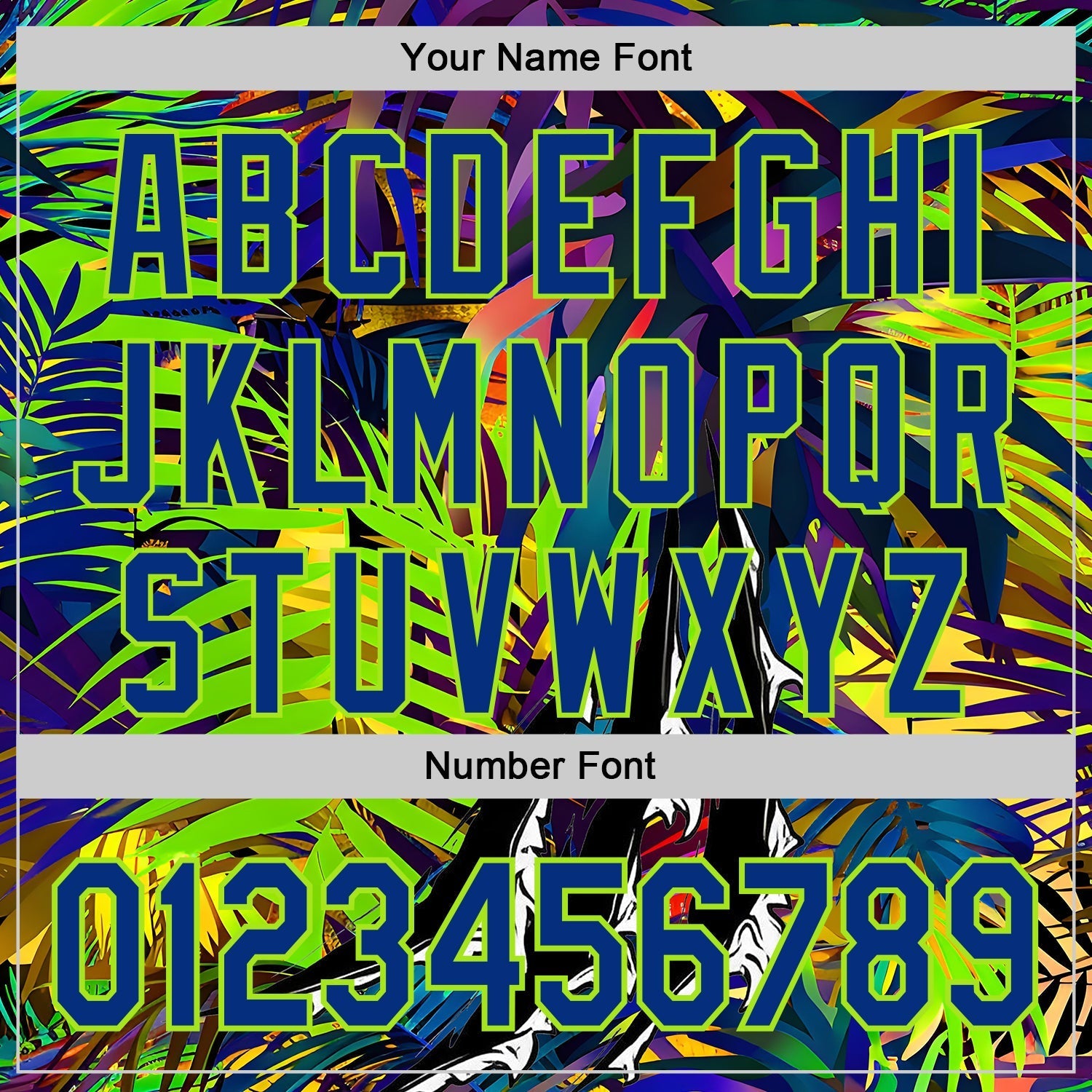 Custom Black Royal-Neon Green Cyber Tropical Palm Trees Music Festival Claw Marks Authentic Baseball Jersey baseball jersey product view 5