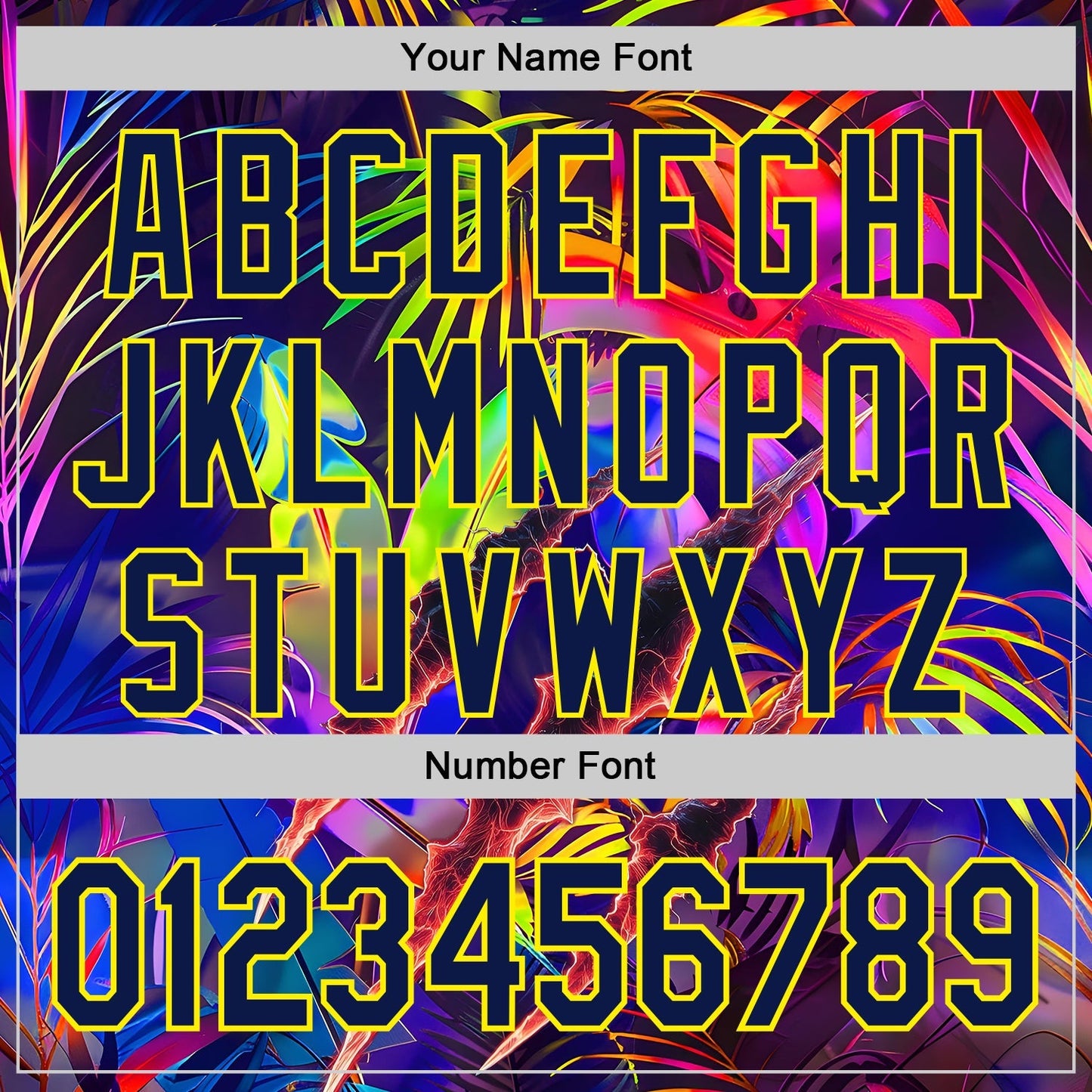 Custom Black Navy-Light Yellow Cyber Tropical Palm Trees Music Festival Claw Marks Authentic Baseball Jersey baseball jersey product view 5