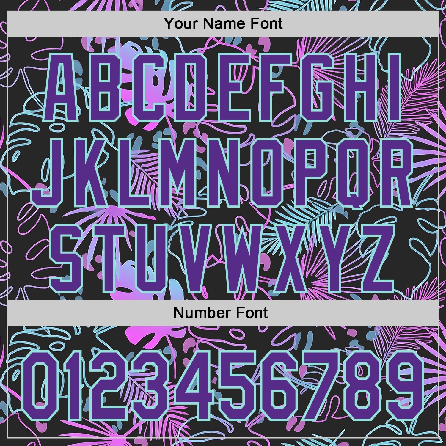 Custom Black Purple-Ice Blue Cyber Tropical Palm Trees Music Festival Authentic Baseball Jersey baseball jersey product view 5