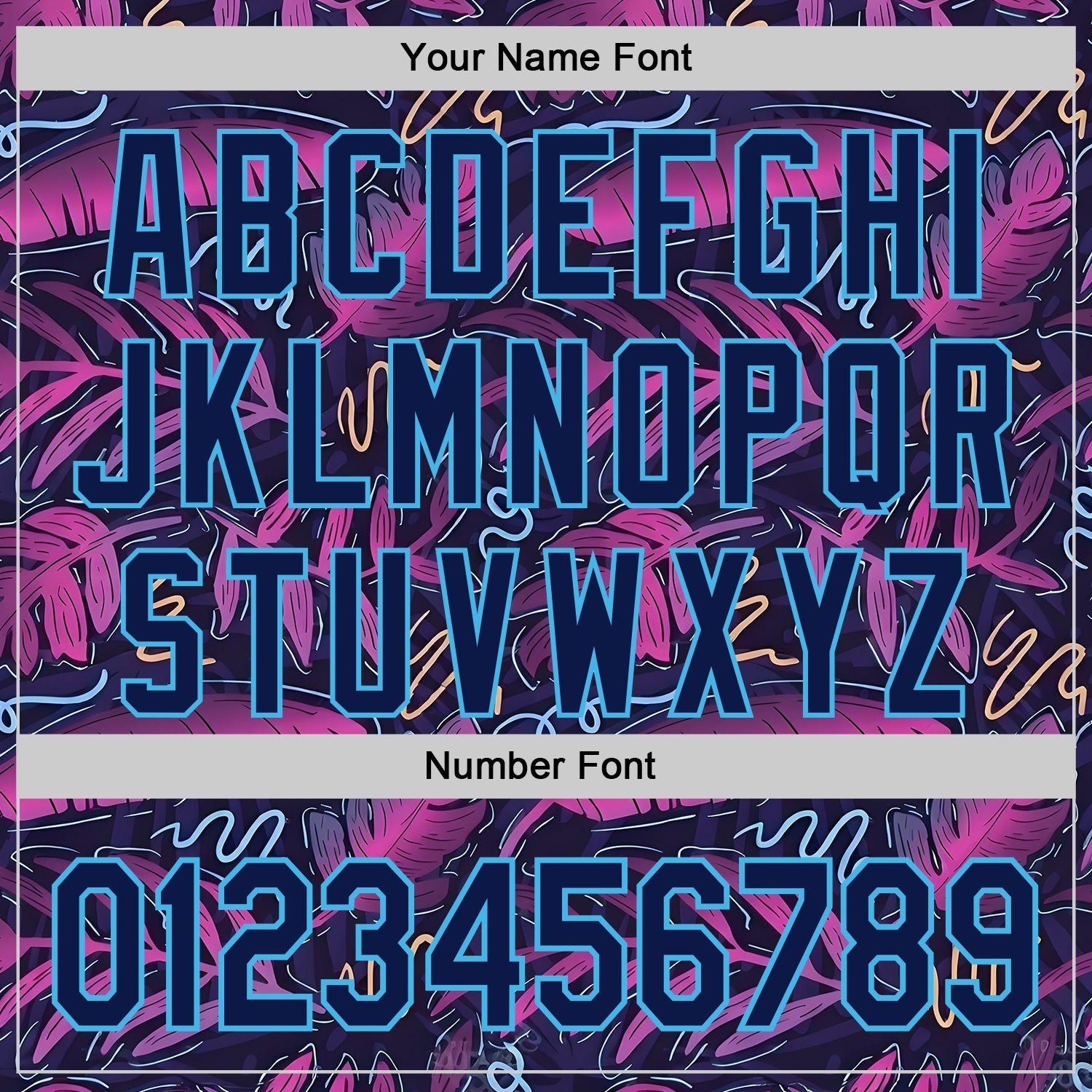 Custom Black Navy Purple-Sky Blue Cyber Tropical Palm Trees Music Festival Authentic Baseball Jersey baseball jersey product view 5