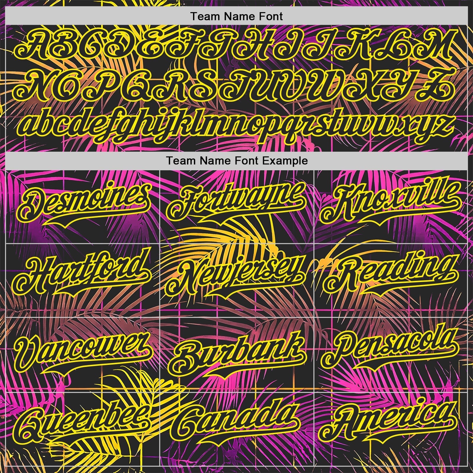 Custom Black Purple-Light Yellow Cyber Tropical Palm Trees Music Festival Authentic Baseball Jersey baseball jersey product view 4