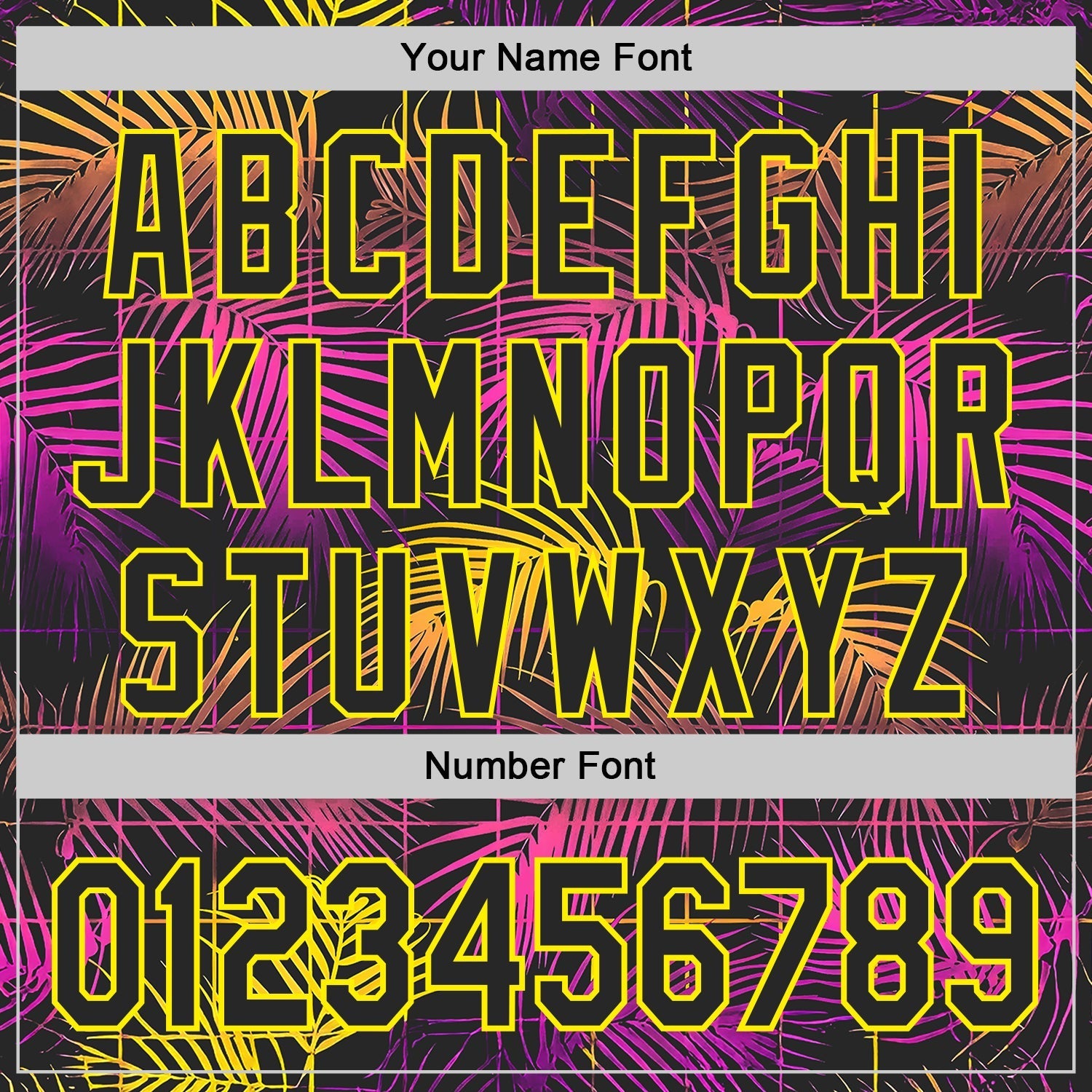 Custom Black Purple-Light Yellow Cyber Tropical Palm Trees Music Festival Authentic Baseball Jersey baseball jersey product view 5