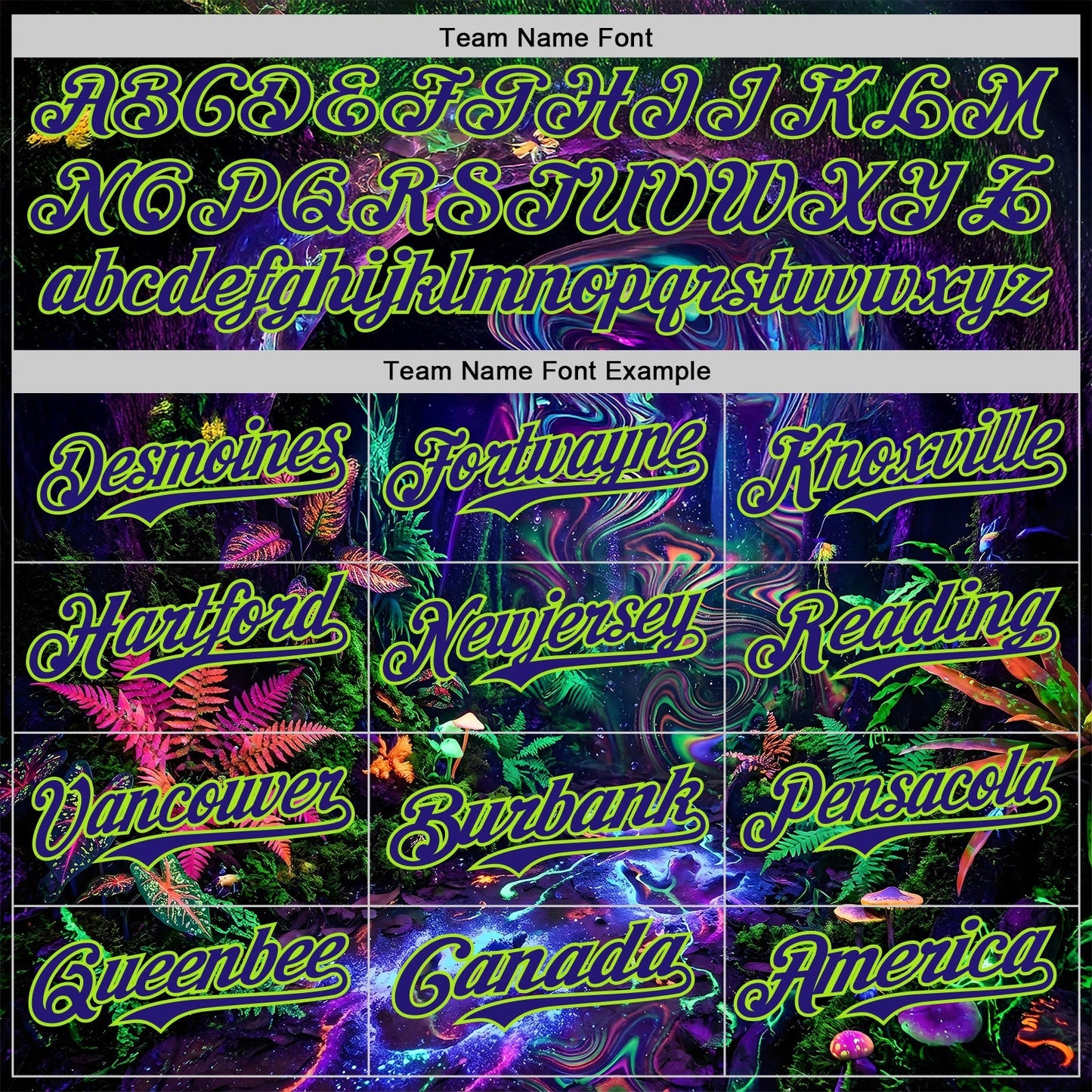 Custom Black Dark Purple-Neon Green Cyber Tropical Palm Trees Music Festival Gothic Fantasy Authentic Baseball Jersey baseball jersey product view 4