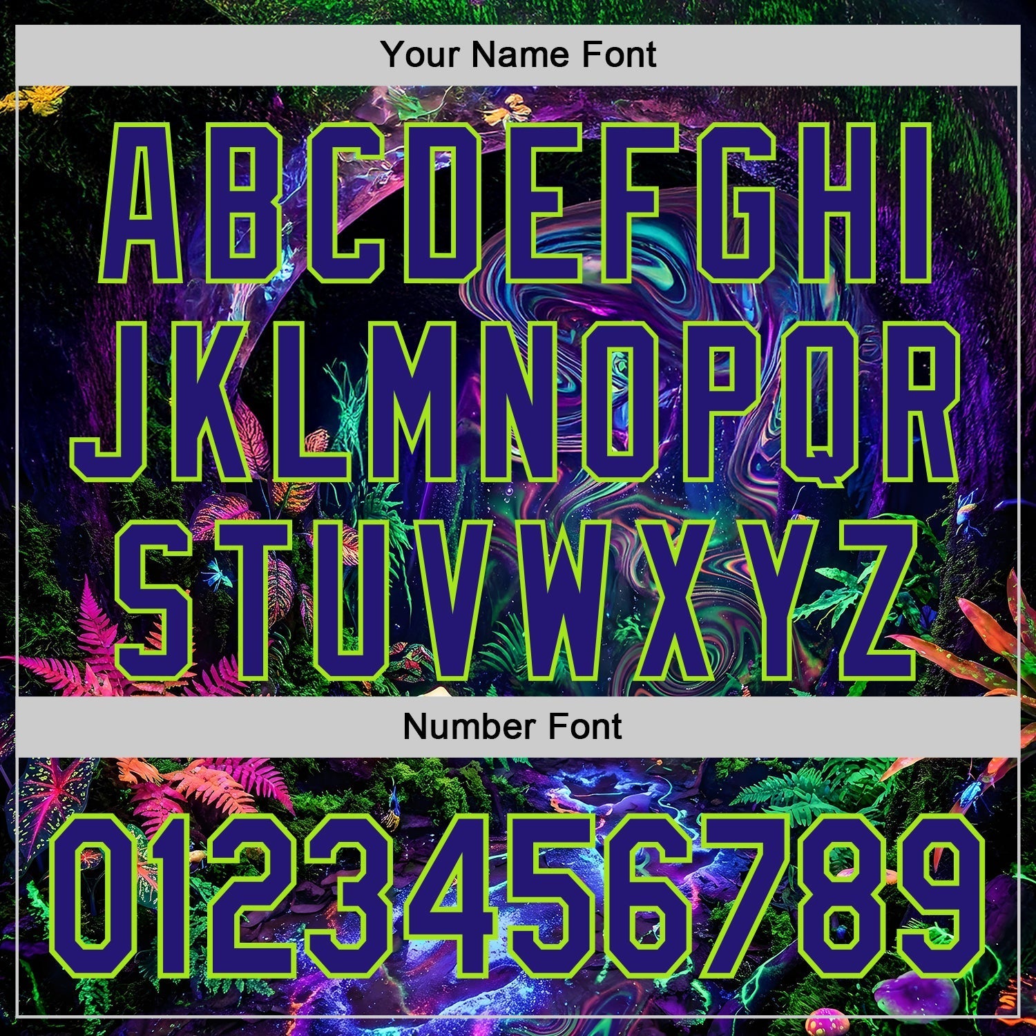 Custom Black Dark Purple-Neon Green Cyber Tropical Palm Trees Music Festival Gothic Fantasy Authentic Baseball Jersey baseball jersey product view 5