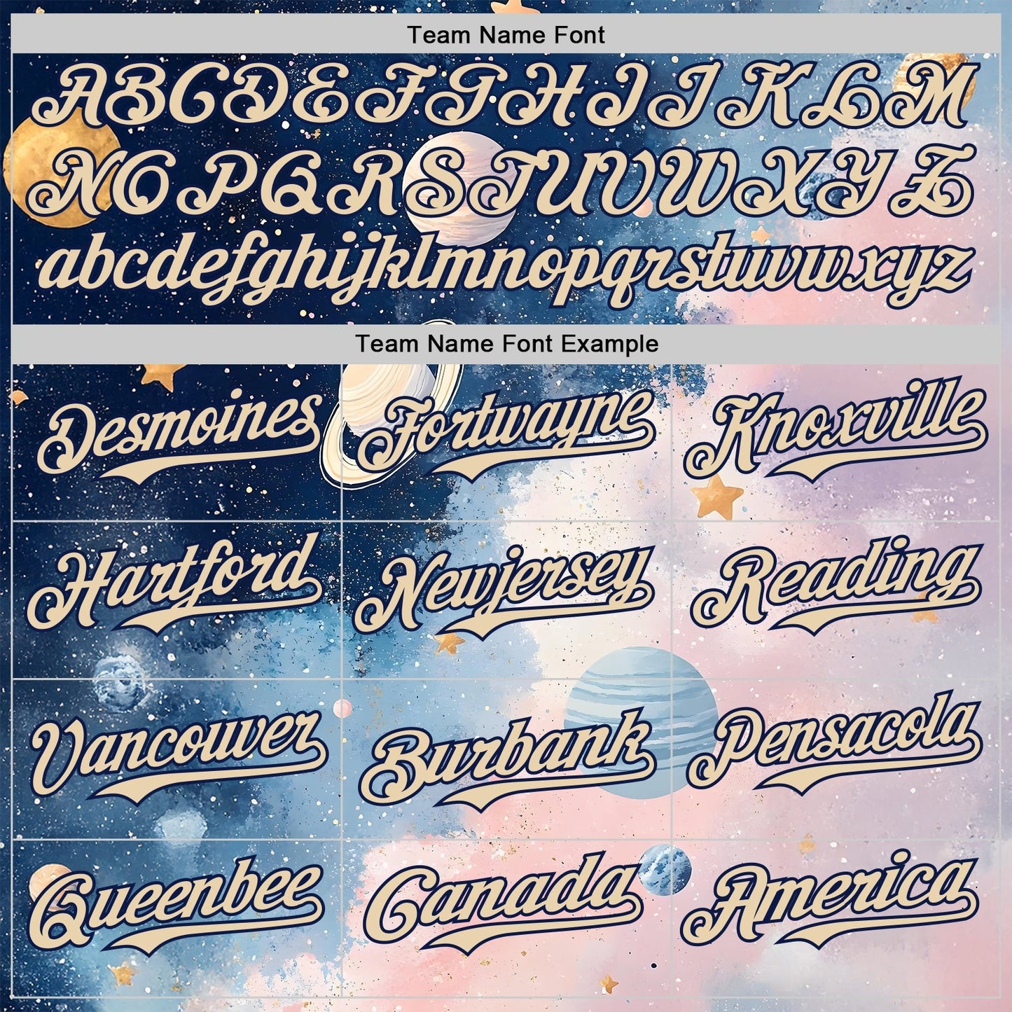 Custom Blue City Cream Light Pink-Navy Galaxy Star Nebula Authentic Baseball Jersey baseball jersey product view 4