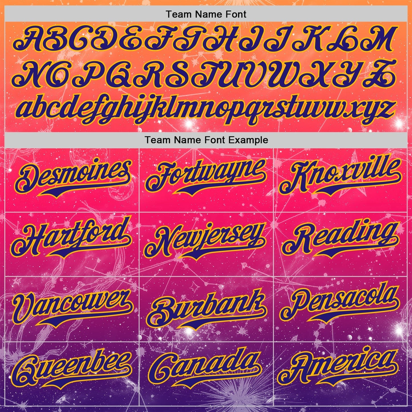 Custom Orange Dark Purple Red-Gold Galaxy Star Authentic Baseball Jersey baseball jersey product view 4