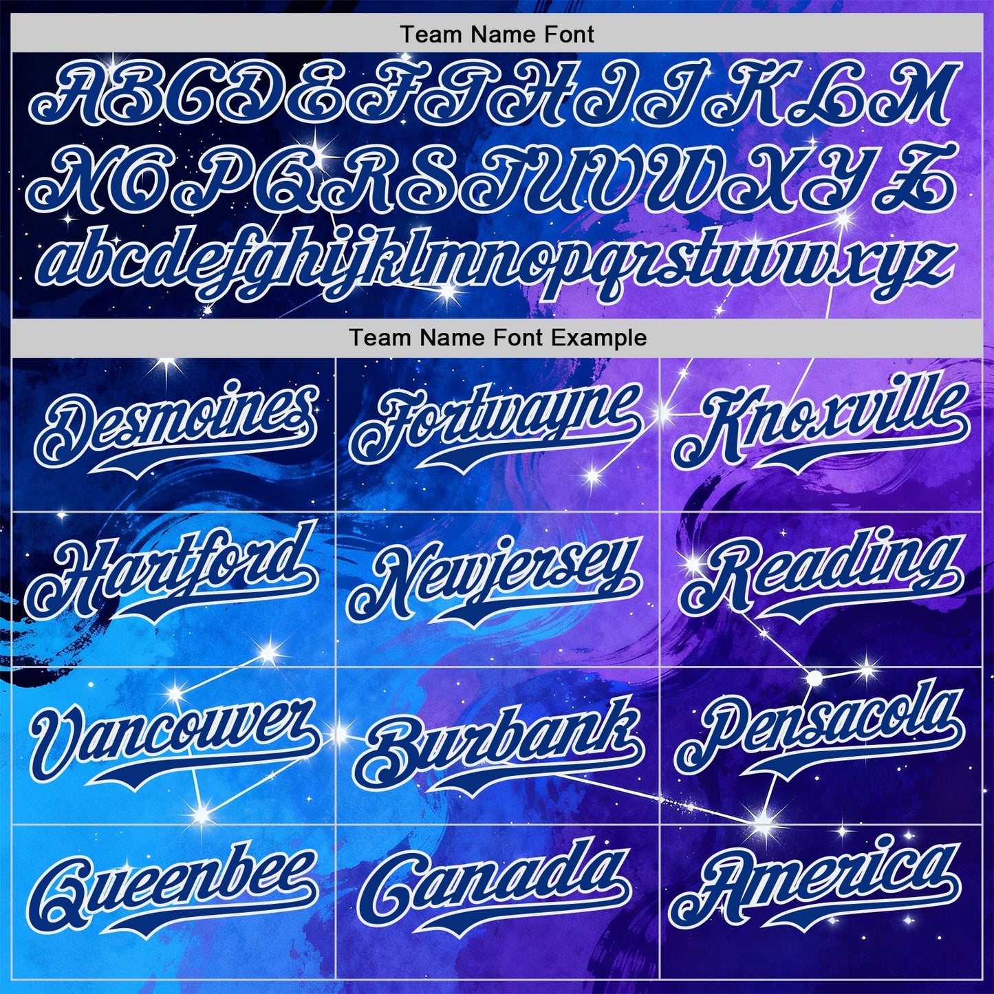 Custom Blue Royal Purple-White Galaxy Star Nebula Authentic Baseball Jersey baseball jersey product view 4
