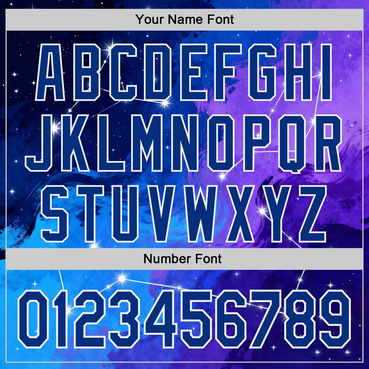Custom Blue Royal Purple-White Galaxy Star Nebula Authentic Baseball Jersey baseball jersey product view 5