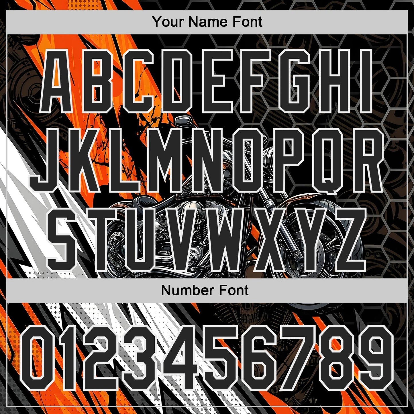 Custom Black Orange Gray-White 3D Pattern Design Motorcycle Motocross Skull Authentic Baseball Jersey baseball jersey product view 5