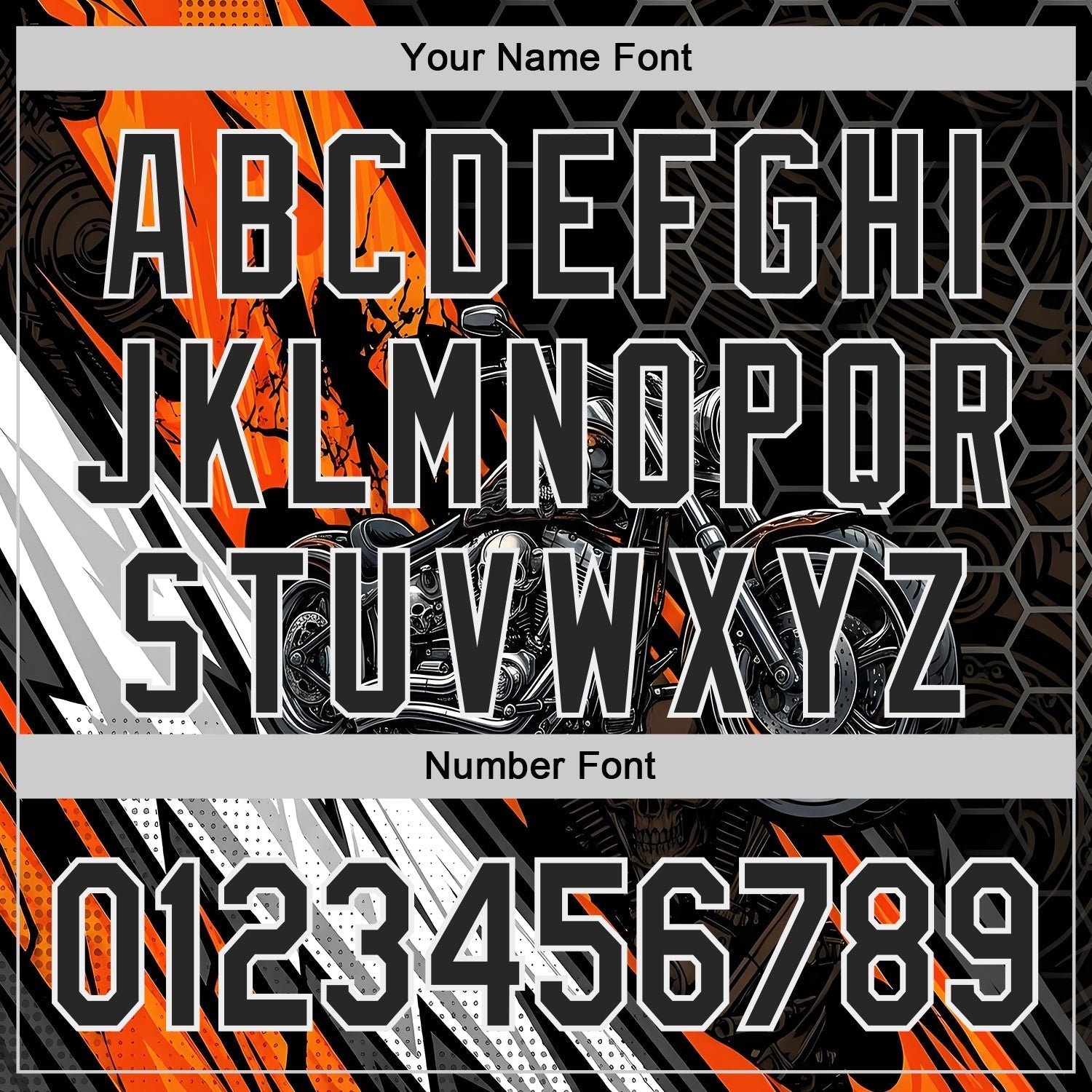 Custom Black Orange Gray-White 3D Pattern Design Motorcycle Motocross Skull Authentic Baseball Jersey baseball jersey product view 5