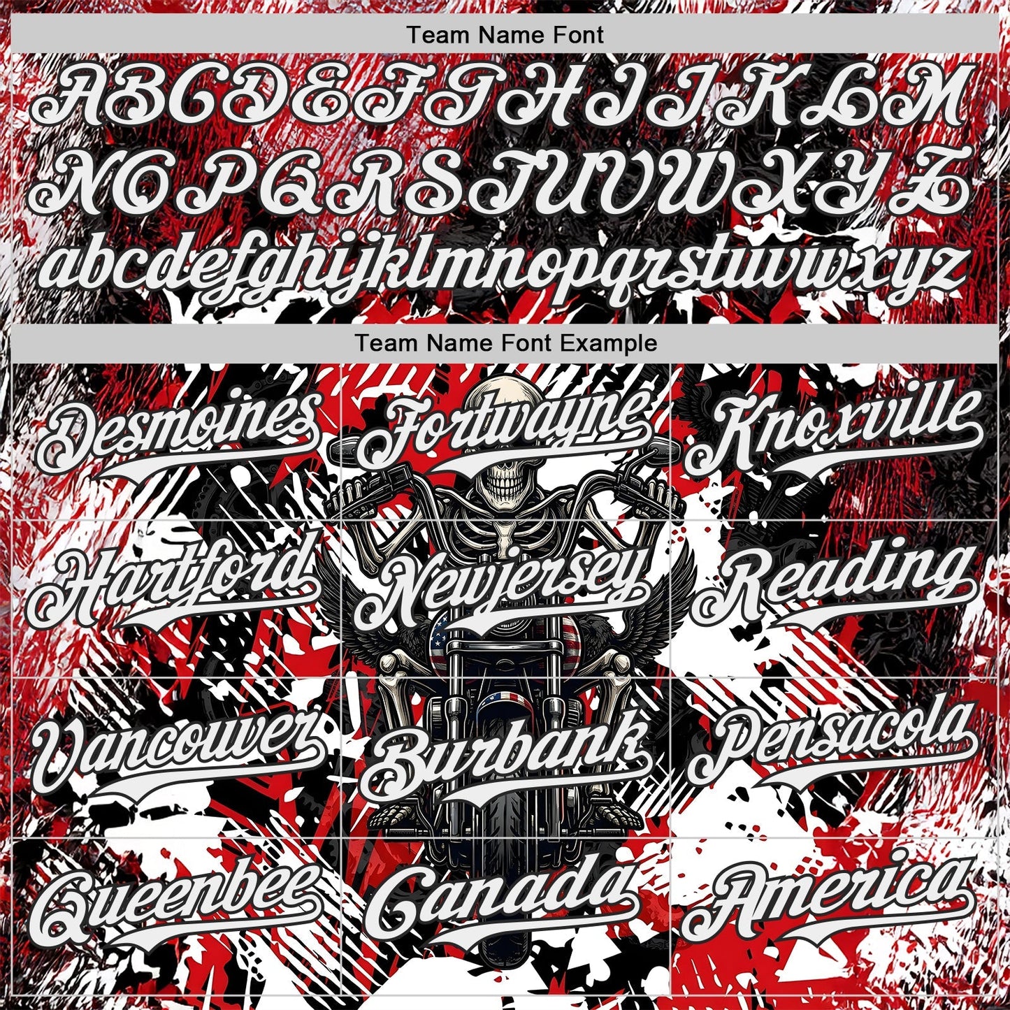 Custom Red White-Black 3D Pattern Design Motorcycle Motocross Skull Authentic Baseball Jersey baseball jersey product view 4