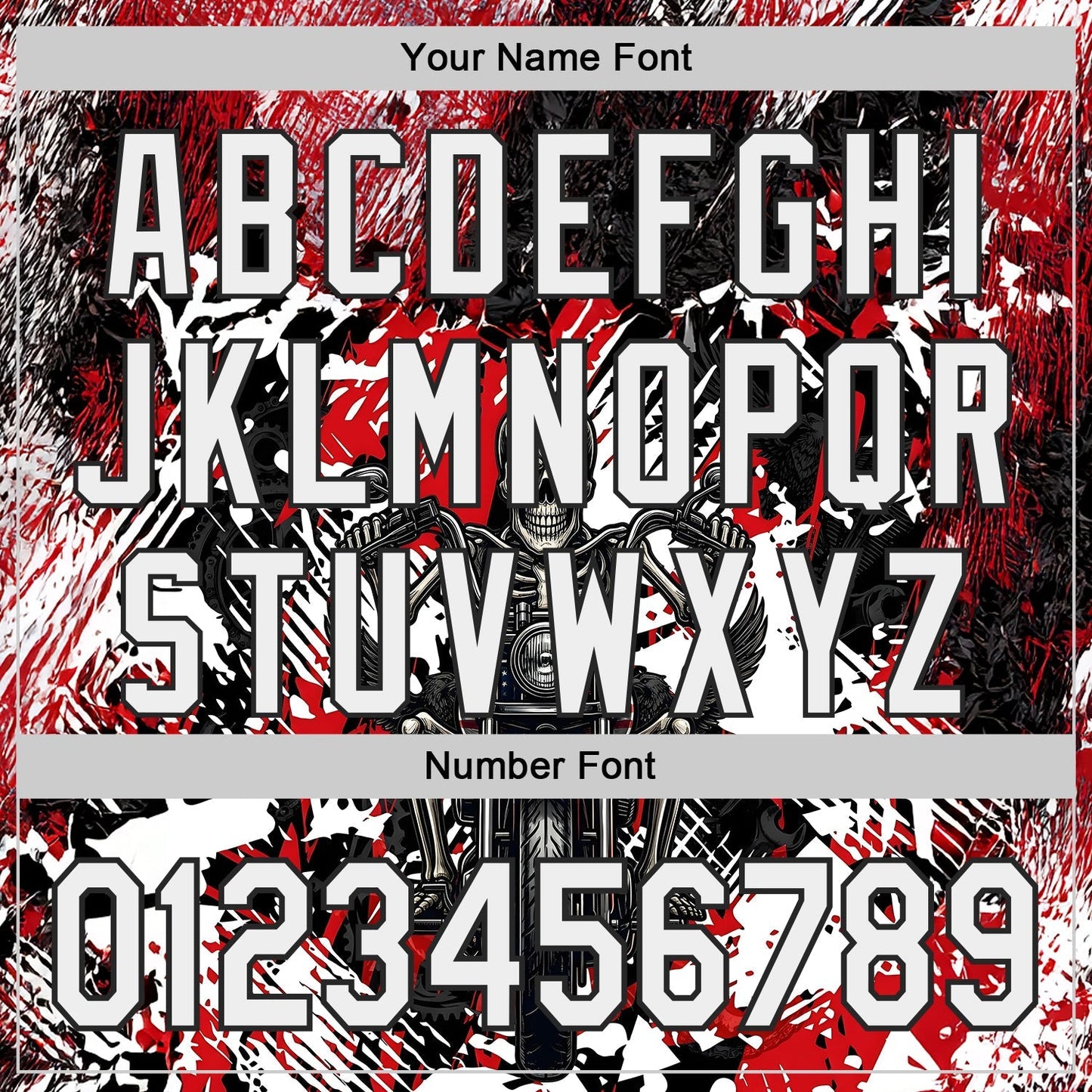 Custom Red White-Black 3D Pattern Design Motorcycle Motocross Skull Authentic Baseball Jersey baseball jersey product view 5
