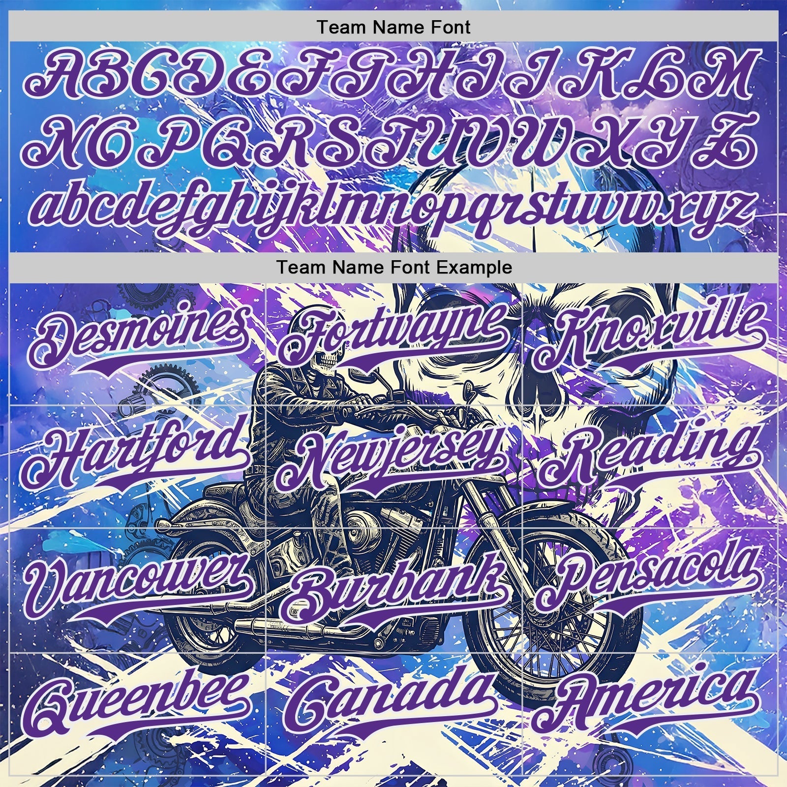 Custom Purple Cream-White 3D Pattern Design Motorcycle Motocross Skull Authentic Baseball Jersey baseball jersey product view 4