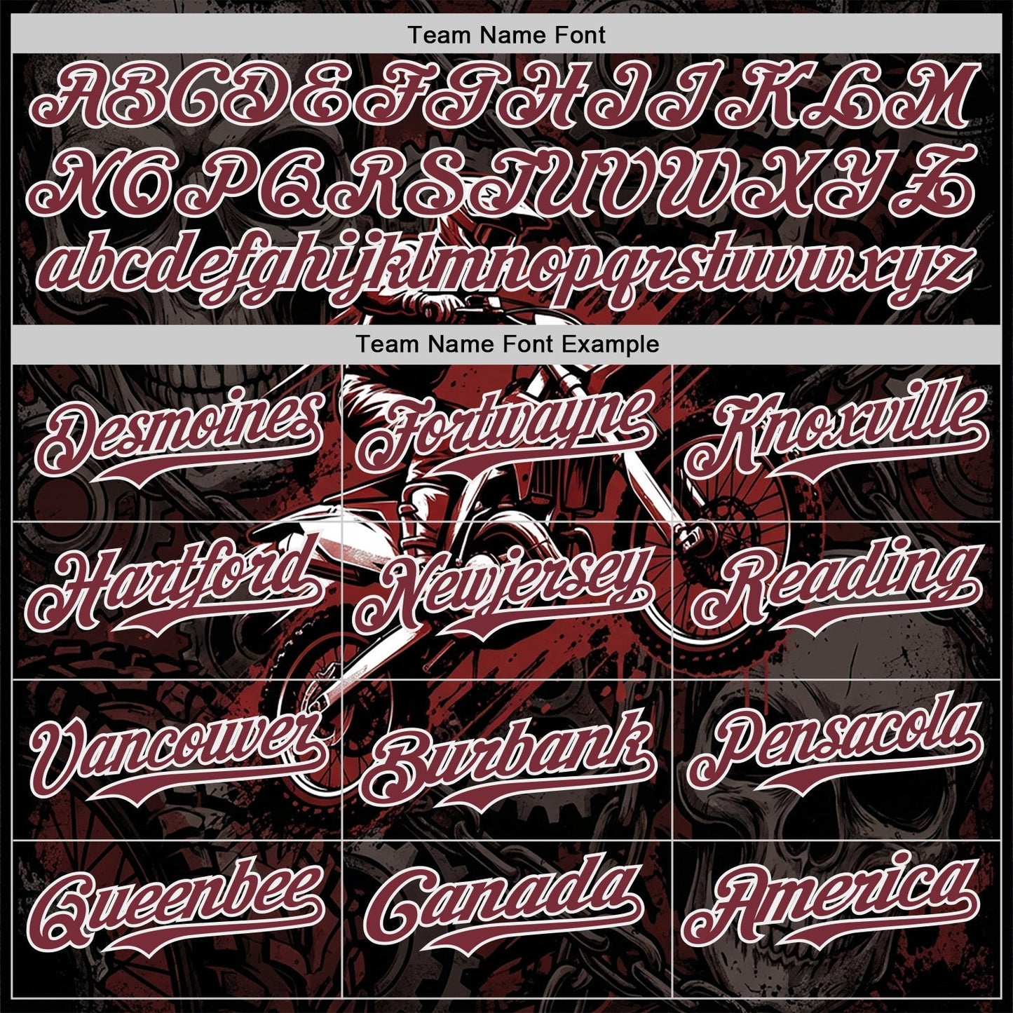 Custom Black Burgundy-White 3D Pattern Design Motorcycle Motocross Authentic Baseball Jersey baseball jersey product view 4