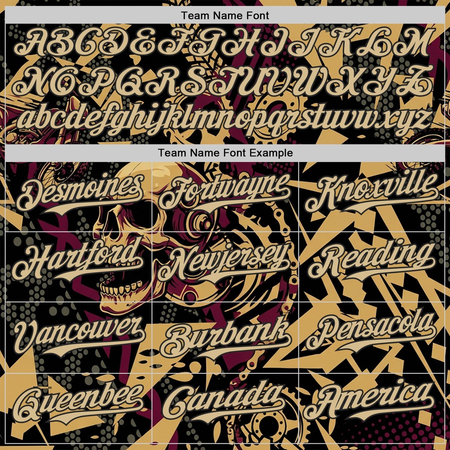 Custom Black Vegas Gold Old Gold-Red 3D Pattern Design Motorcycle Motocross Skull Authentic Baseball Jersey baseball jersey product view 4