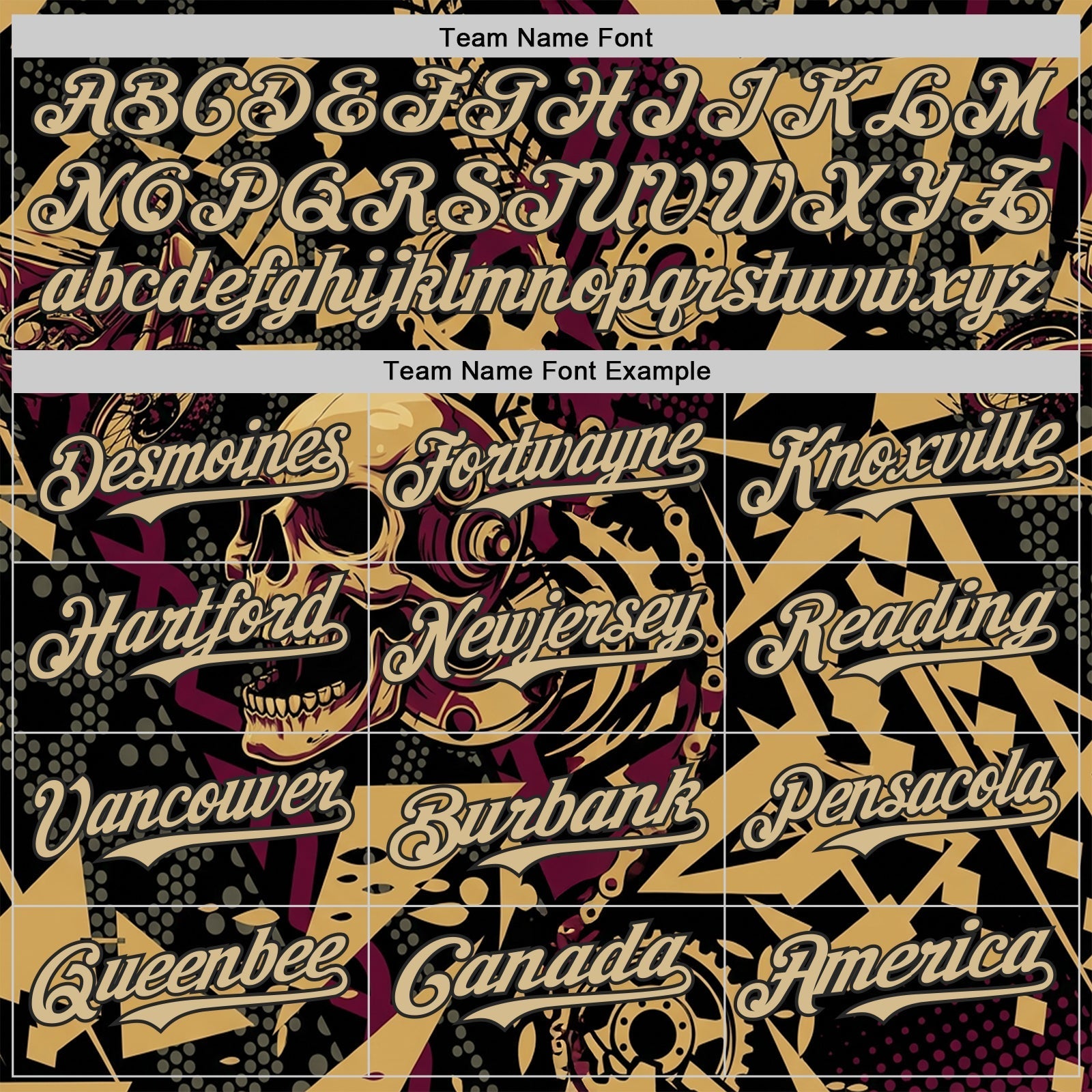 Custom Black Vegas Gold Old Gold-Red 3D Pattern Design Motorcycle Motocross Skull Authentic Baseball Jersey baseball jersey product view 4