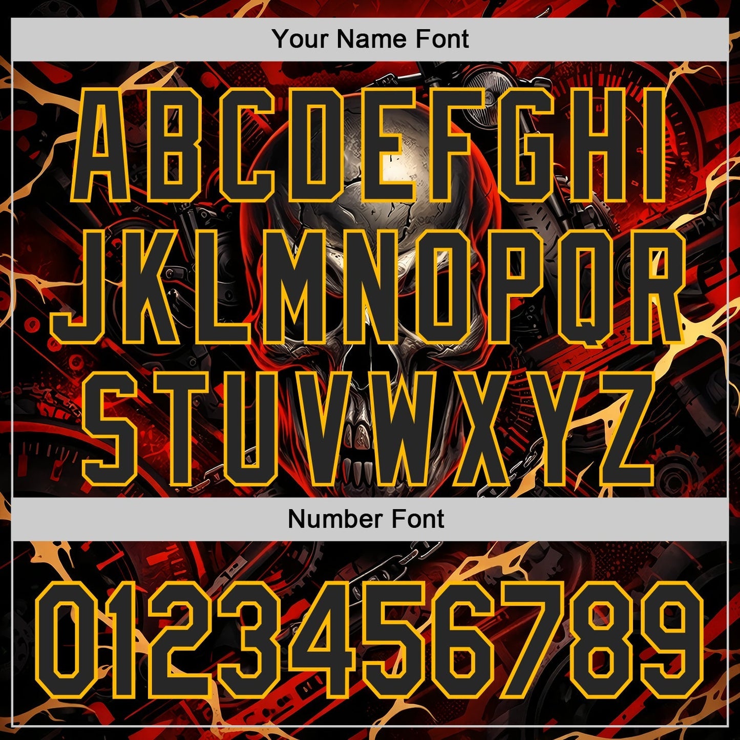 Custom Black Red-Gold 3D Pattern Design Motorcycle Motocross Skull Authentic Baseball Jersey baseball jersey product view 5