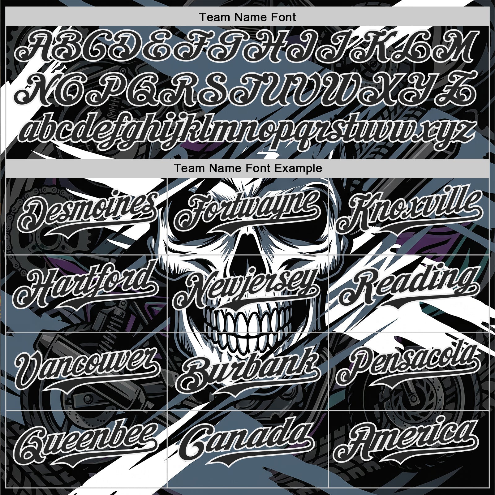 Custom Black Blue-White 3D Pattern Design Motorcycle Motocross Skull Authentic Baseball Jersey baseball jersey product view 4