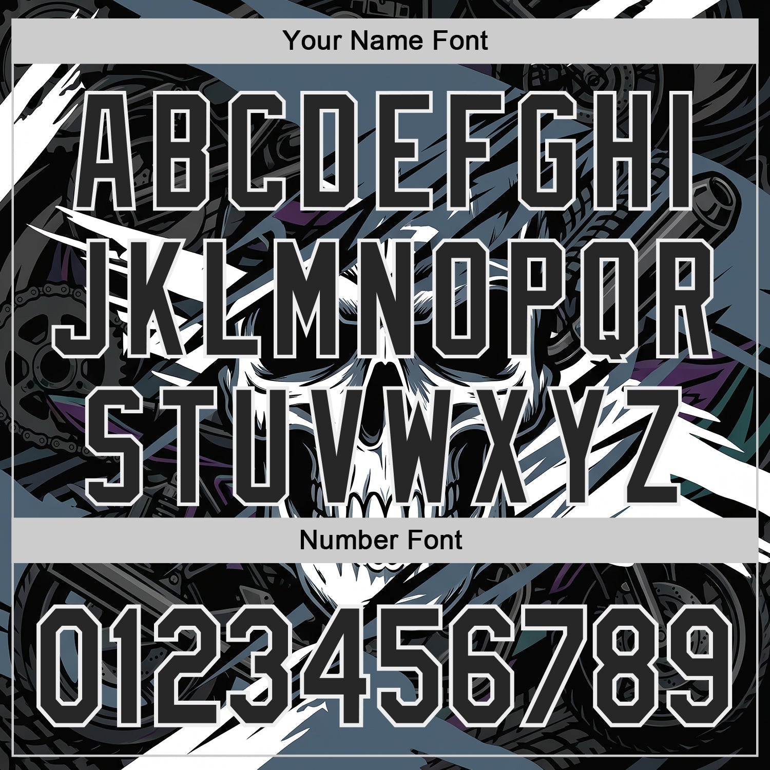 Custom Black Blue-White 3D Pattern Design Motorcycle Motocross Skull Authentic Baseball Jersey baseball jersey product view 5