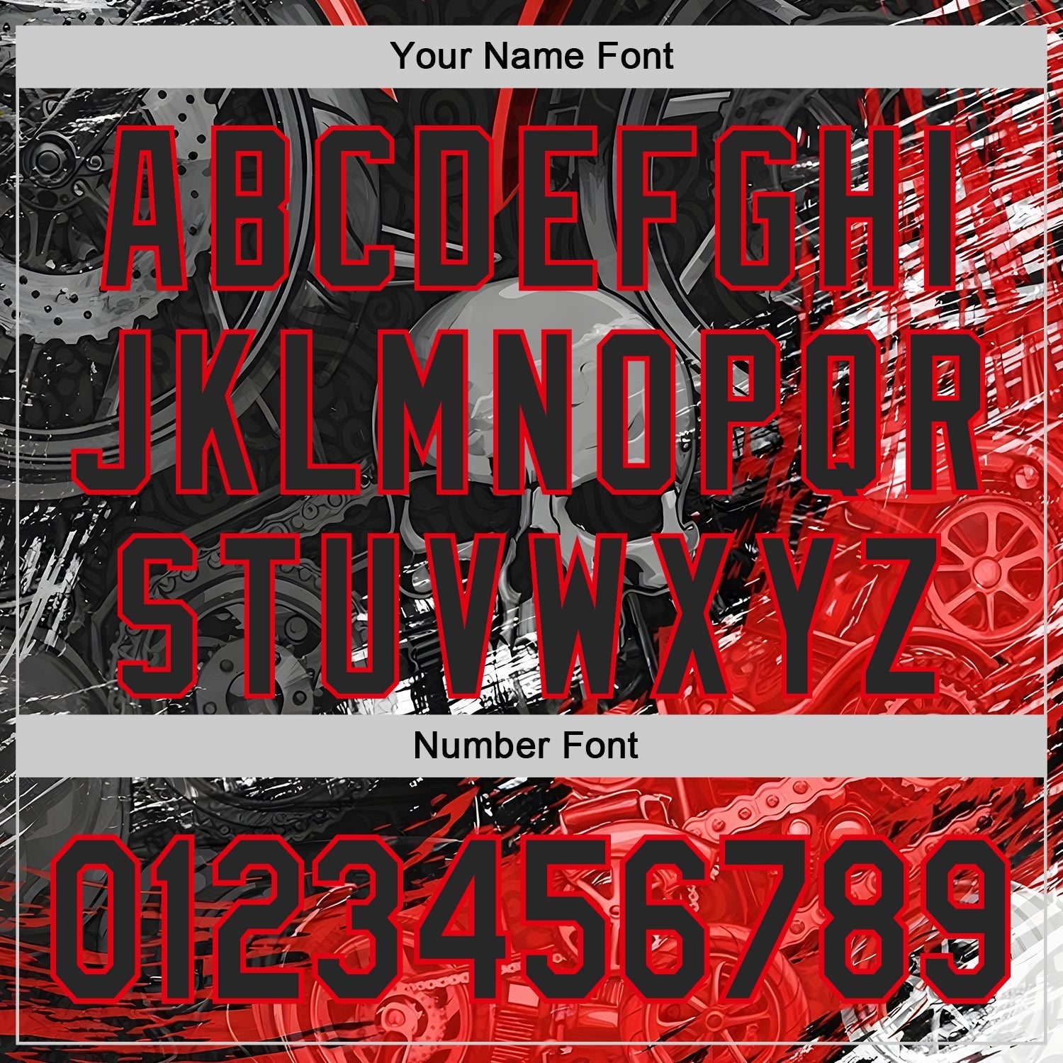 Custom Black-Fire Red 3D Pattern Design Motorcycle Motocross Skull Authentic Baseball Jersey baseball jersey product view 5
