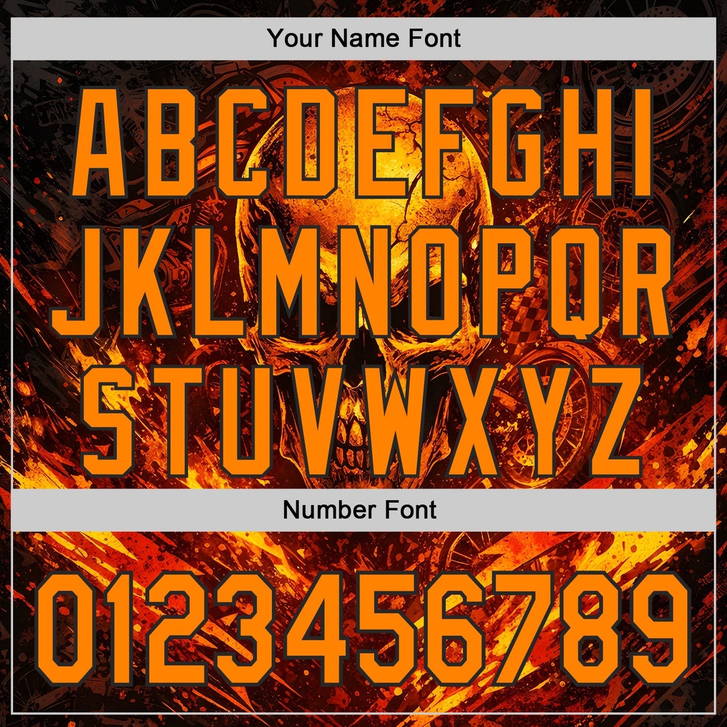 Custom Black-Bay Orange 3D Pattern Design Motorcycle Motocross Skull Flame Authentic Baseball Jersey baseball jersey product view 5