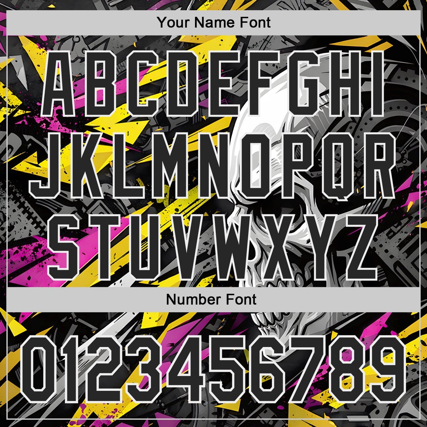 Custom Black Yellow Deep Pink-White 3D Pattern Design Motorcycle Motocross Skull Authentic Baseball Jersey baseball jersey product view 5