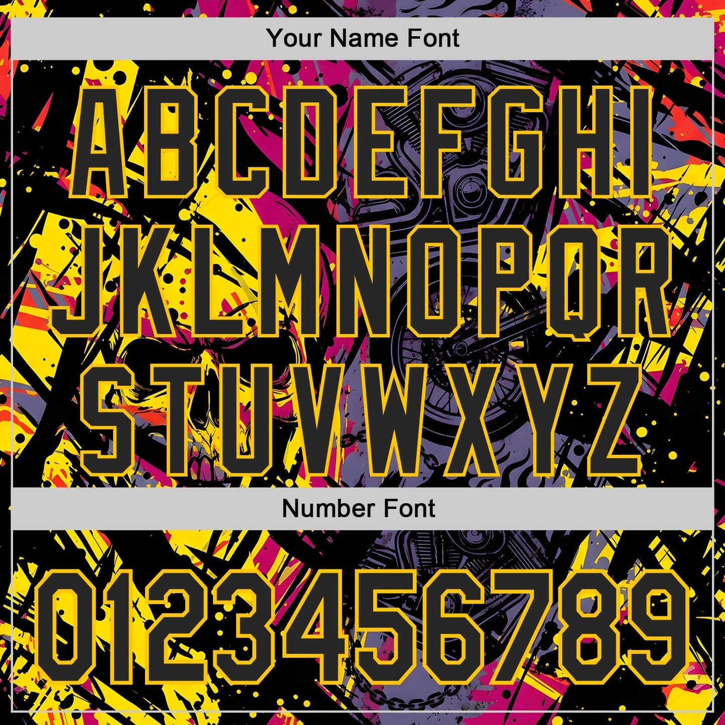 Custom Purple Black Deep Pink-Yellow 3D Pattern Design Motorcycle Motocross Skull Authentic Baseball Jersey baseball jersey product view 5