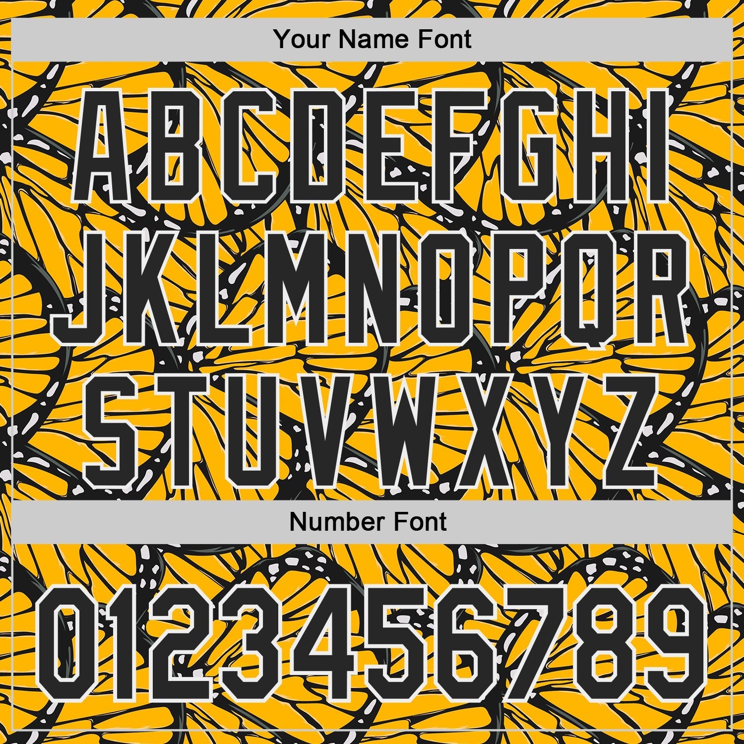 Custom Gold Black-White Butterfly Wing Authentic Baseball Jersey baseball jersey product view 5