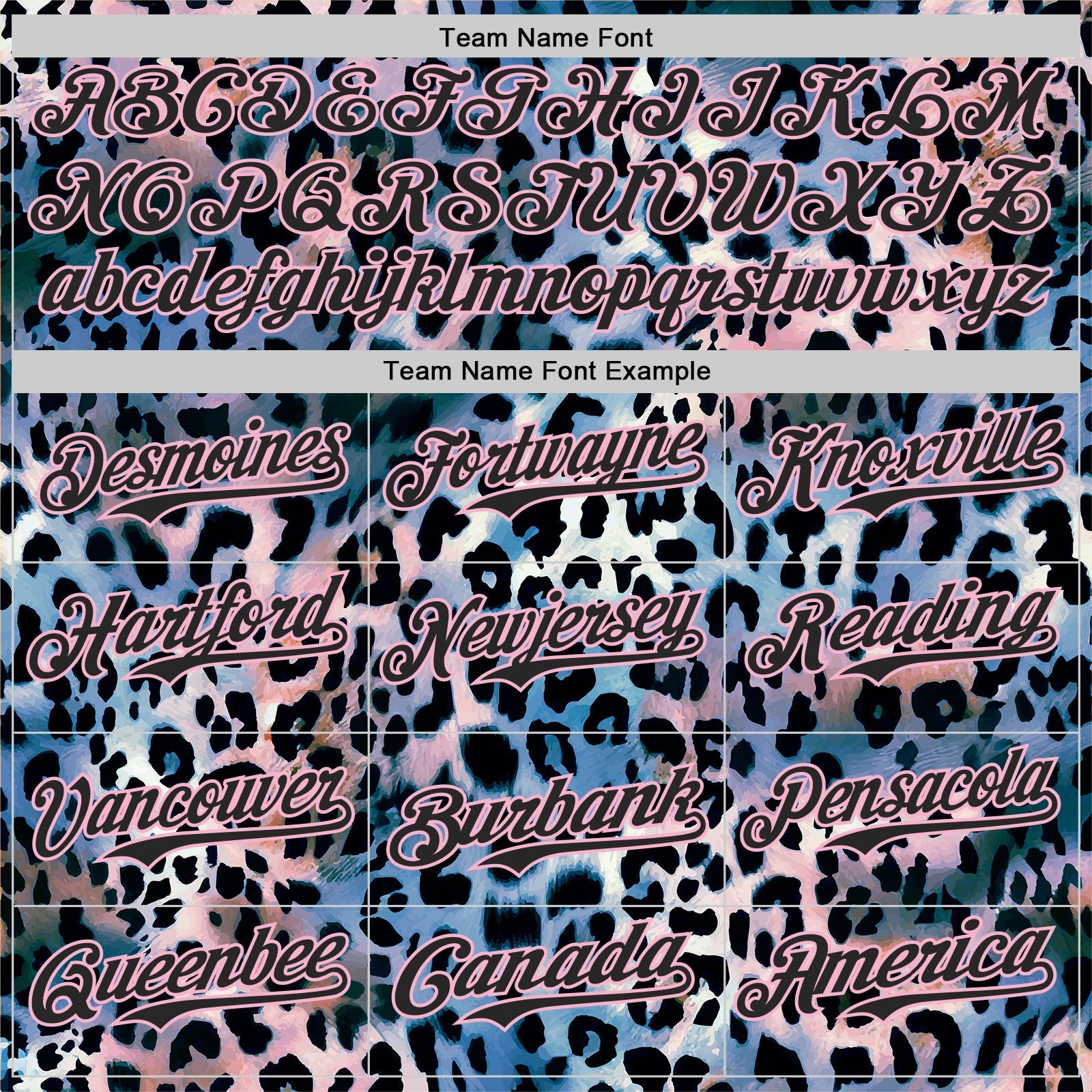 Custom Blue Black-Light Pink Leopard Print Authentic Baseball Jersey baseball jersey product view 4