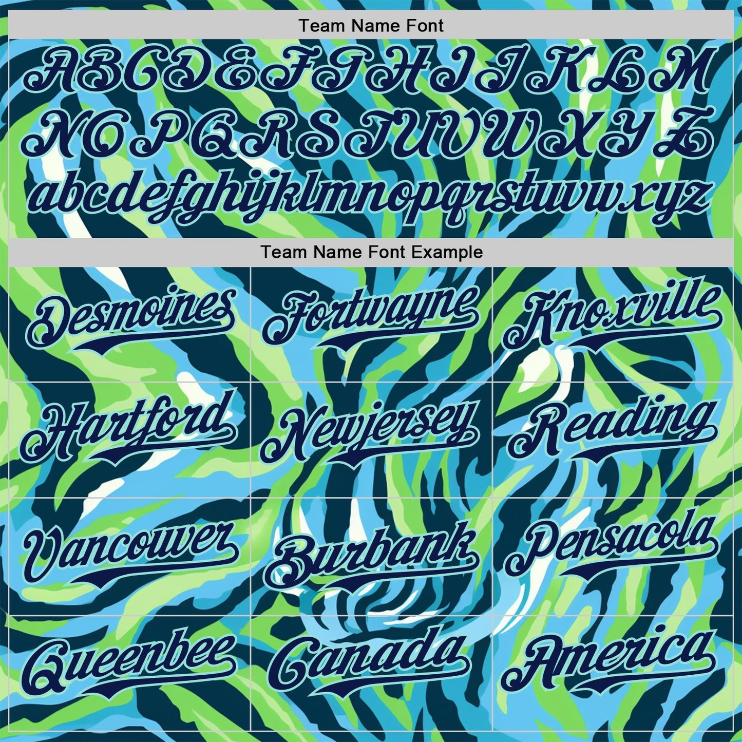 Custom Blue Navy Green-Ice Blue Zebra Stripe Authentic Baseball Jersey baseball jersey product view 4