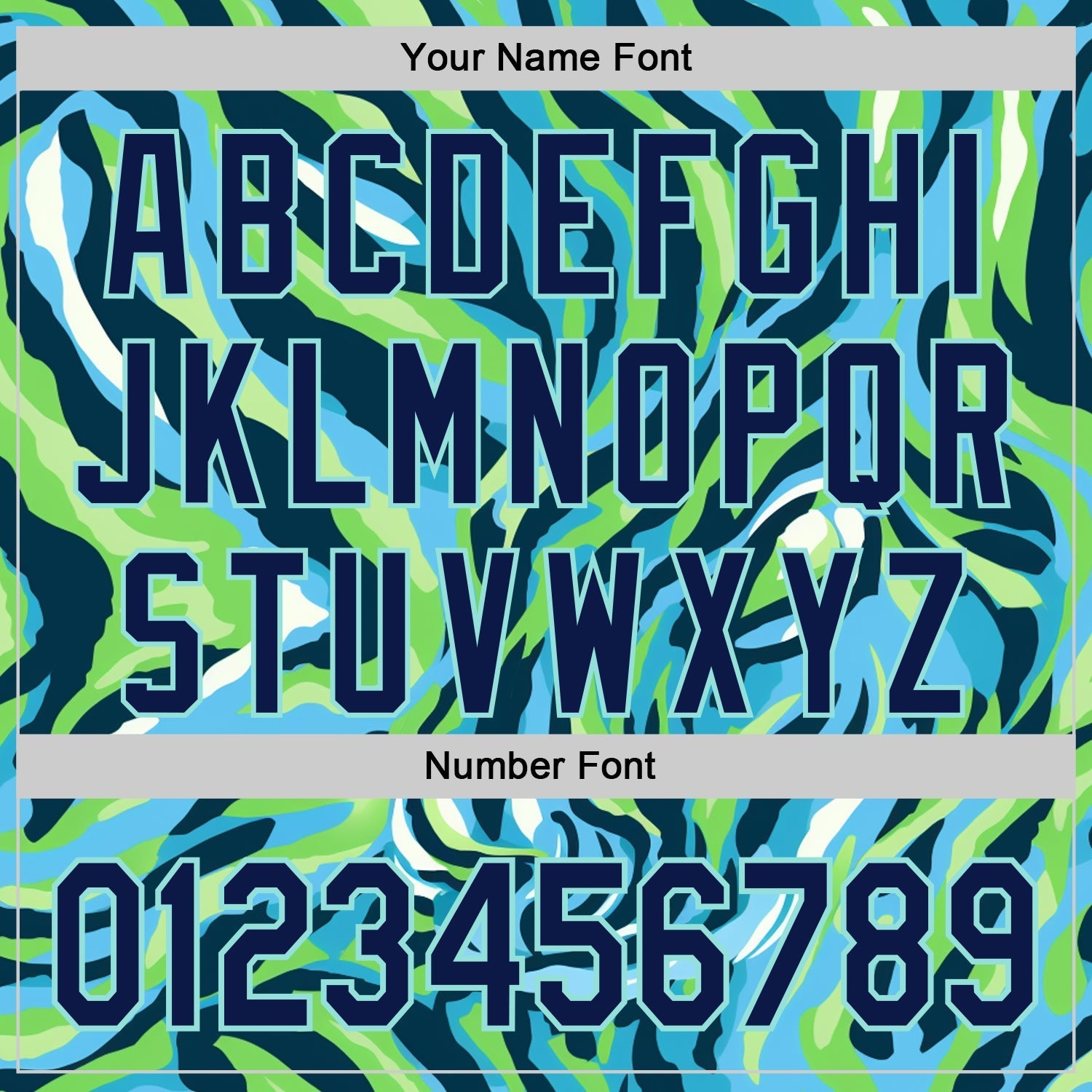 Custom Blue Navy Green-Ice Blue Zebra Stripe Authentic Baseball Jersey baseball jersey product view 5