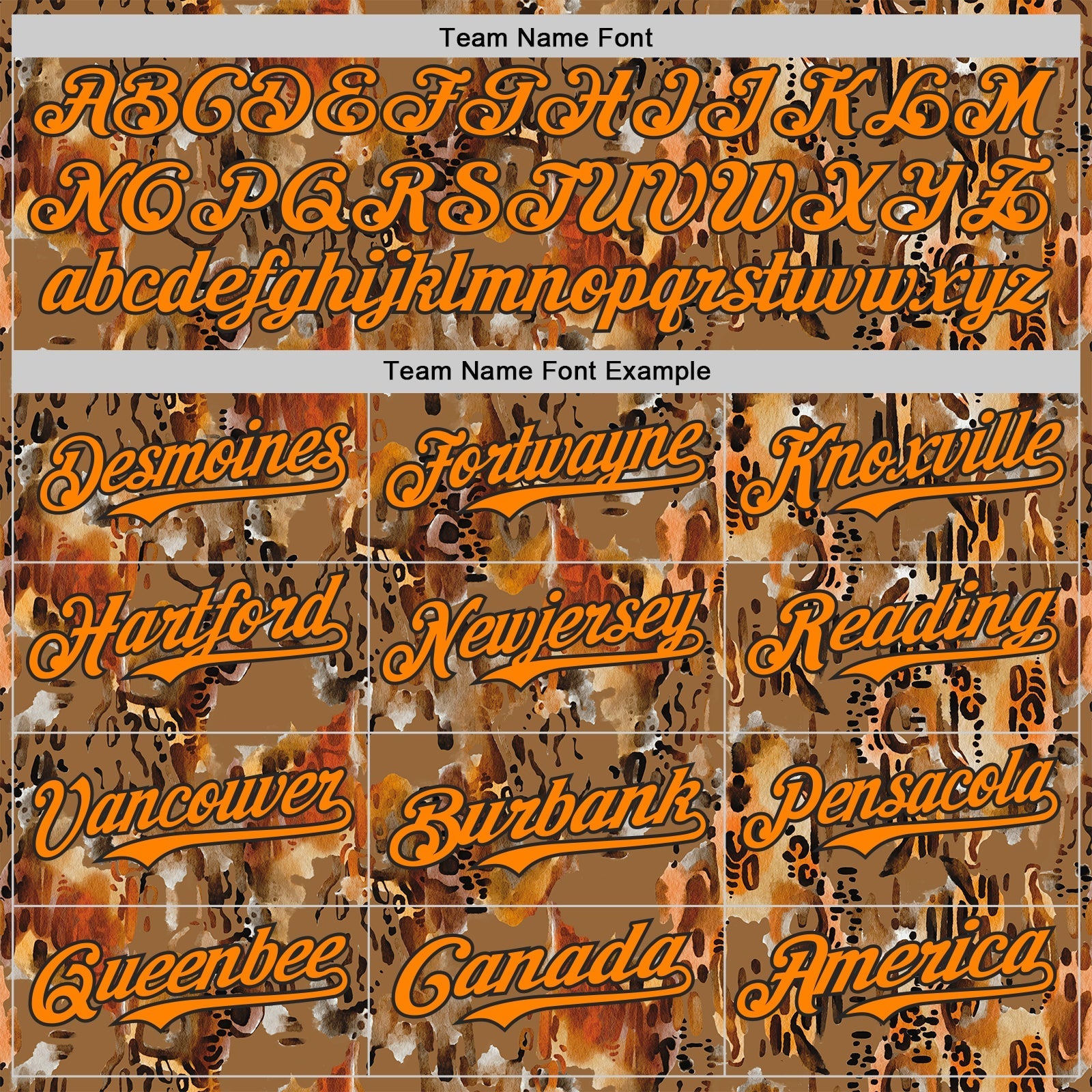 Custom Brown Bay Orange-Black Leopard Print Authentic Baseball Jersey baseball jersey product view 4
