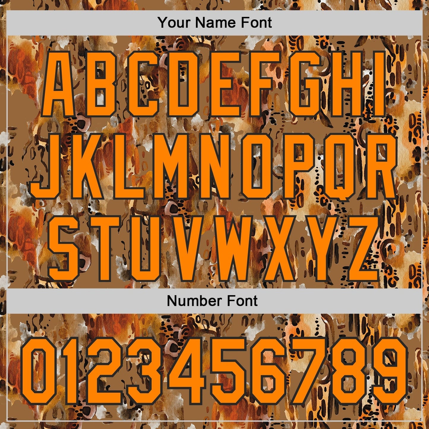 Custom Brown Bay Orange-Black Leopard Print Authentic Baseball Jersey baseball jersey product view 5