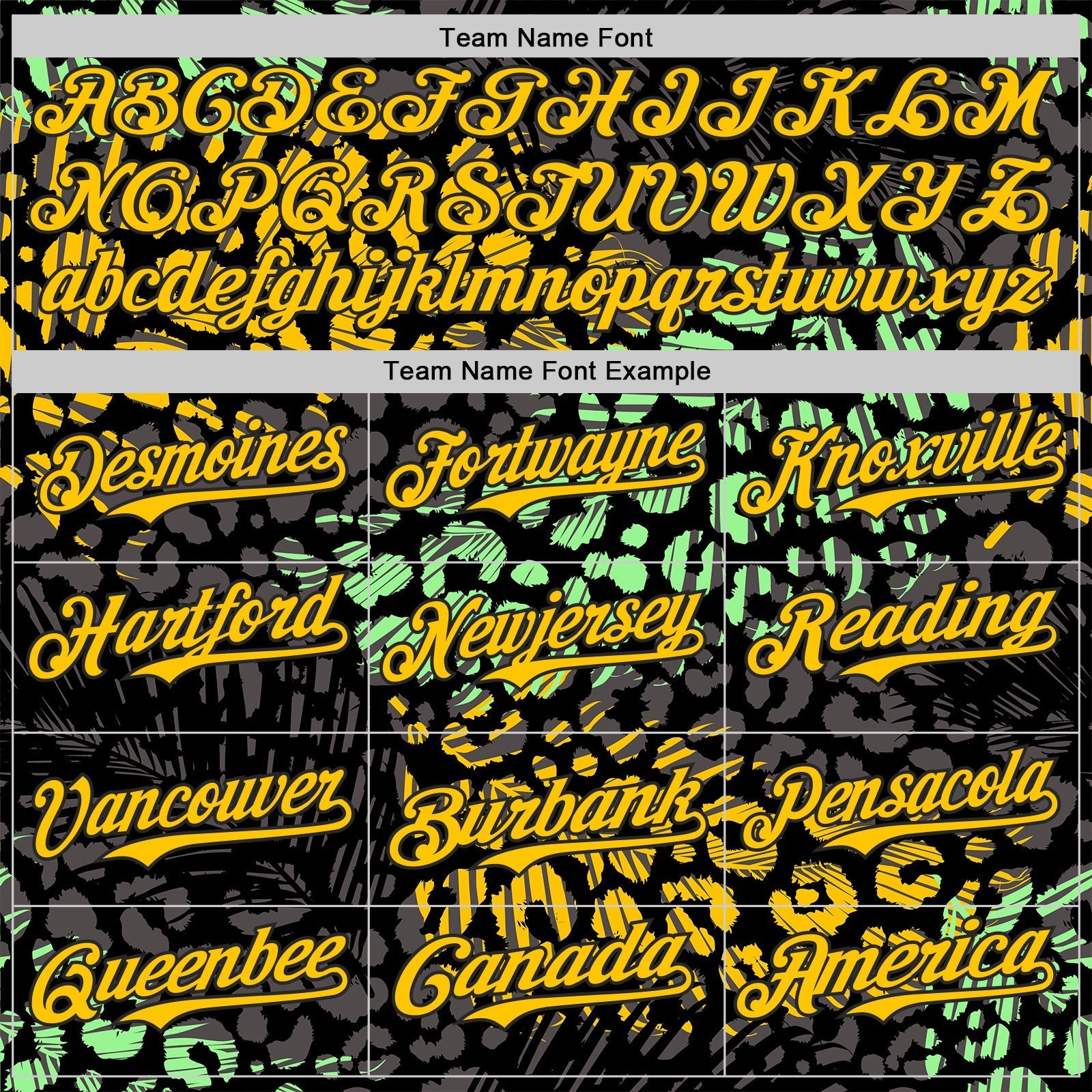 Custom Black Yellow-Green Leopard Print Authentic Baseball Jersey baseball jersey product view 4