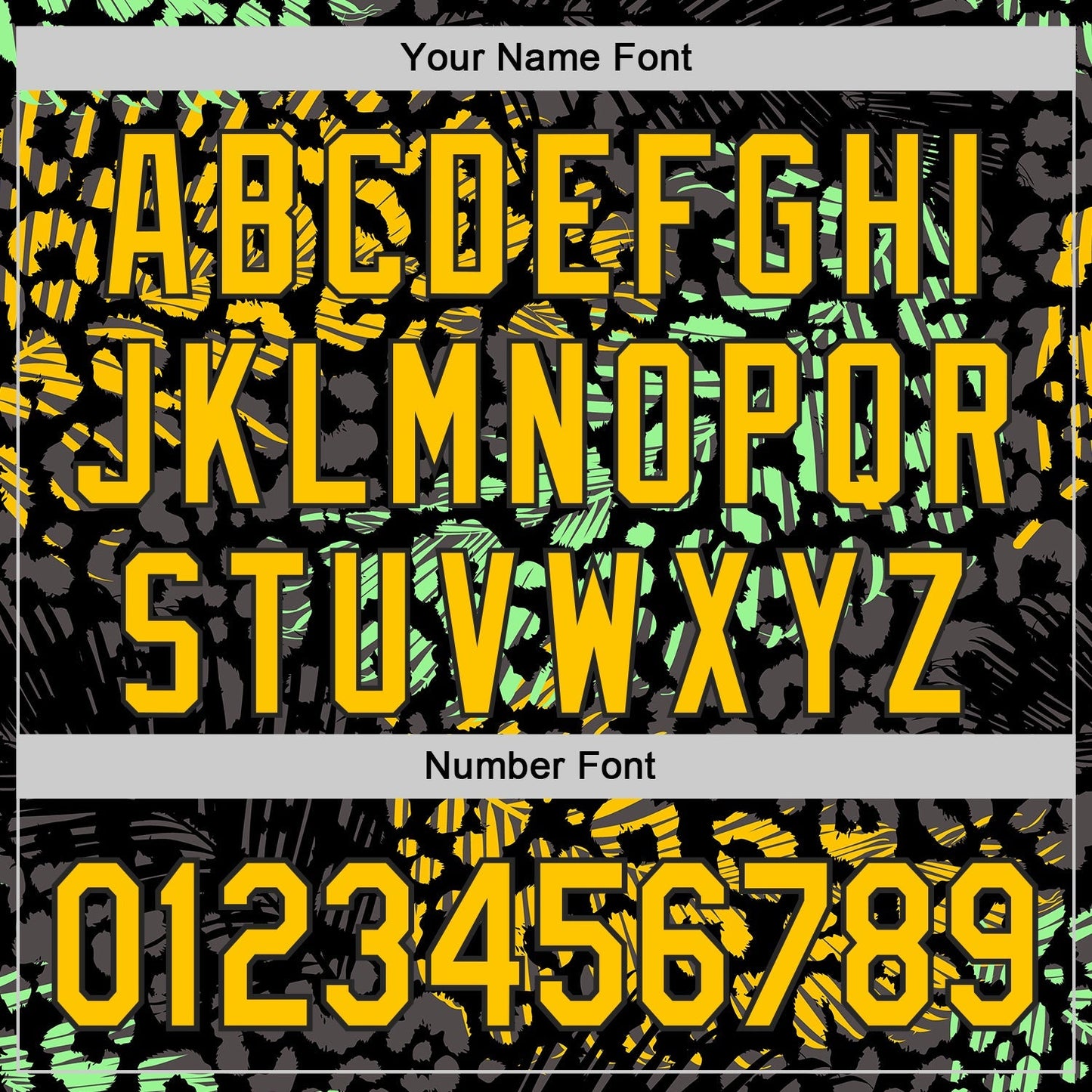 Custom Black Yellow-Green Leopard Print Authentic Baseball Jersey baseball jersey product view 5