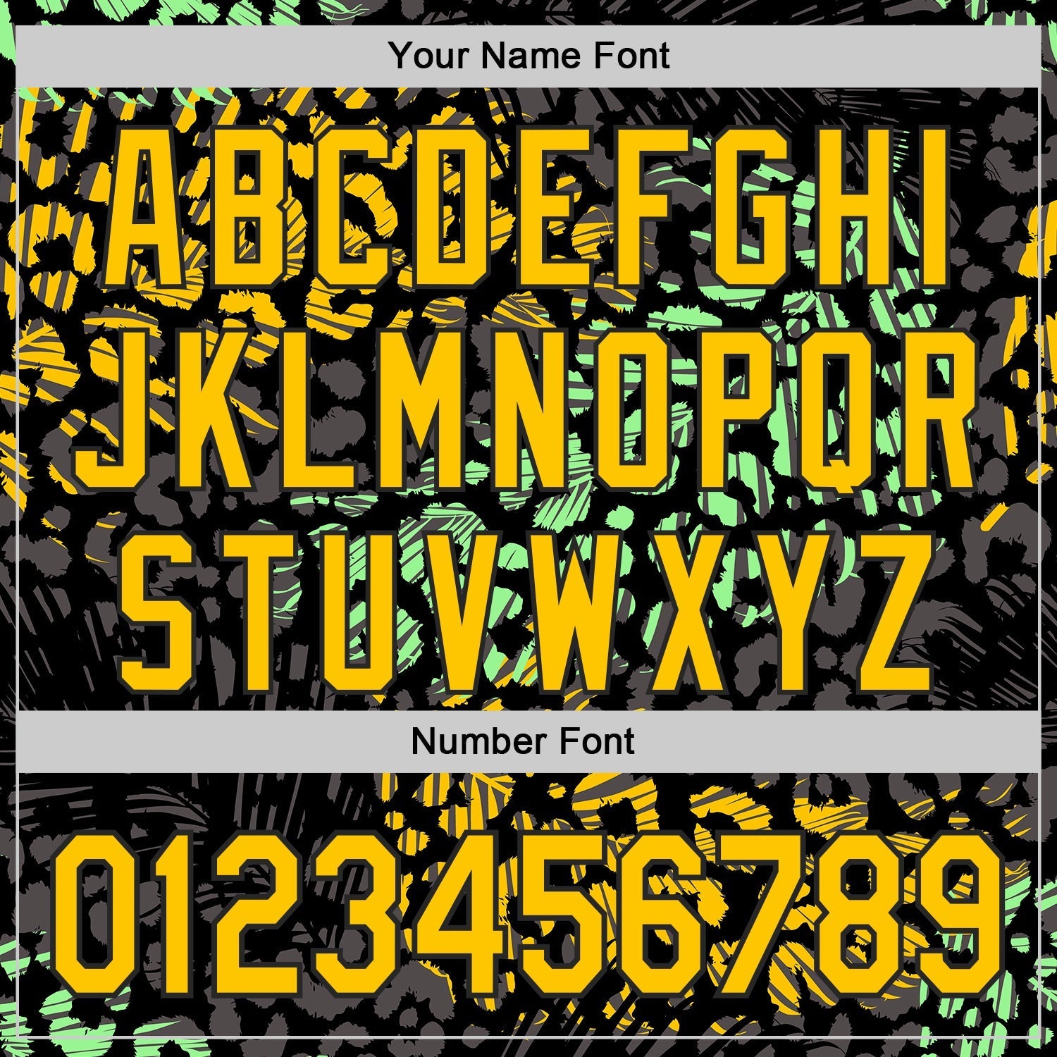 Custom Black Yellow-Green Leopard Print Authentic Baseball Jersey baseball jersey product view 5