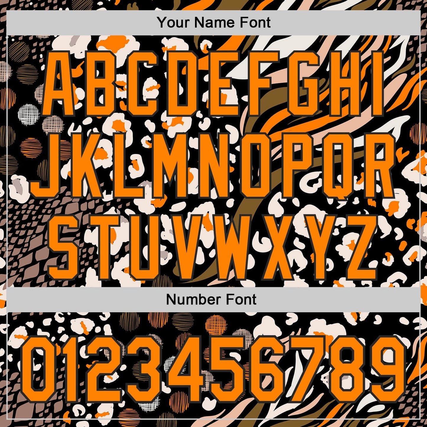 Custom Black Bay Orange-White Leopard Print Tiger Stripe Authentic Baseball Jersey baseball jersey product view 5