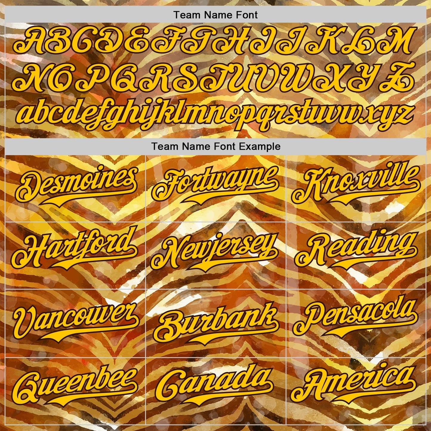 Custom Brown-Yellow Zebra Stripe Print Authentic Baseball Jersey baseball jersey product view 4