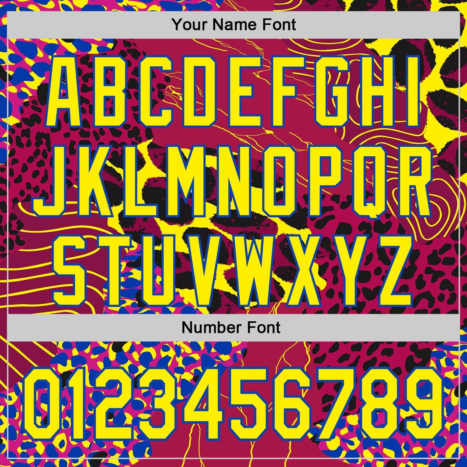 Custom Red Light Yellow-Thunder Blue Leopard Print Authentic Baseball Jersey baseball jersey product view 5