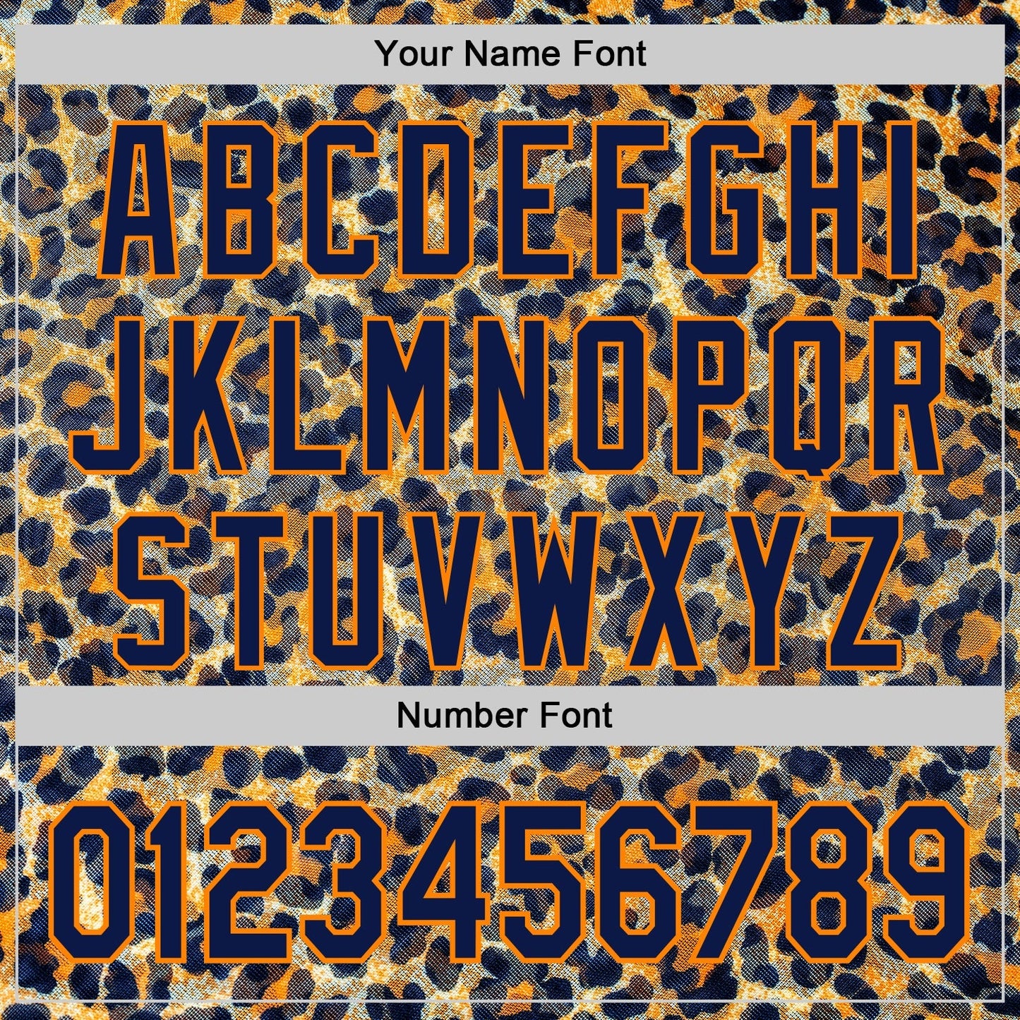Custom Blue Navy-Bay Orange Leopard Print Authentic Baseball Jersey baseball jersey product view 5