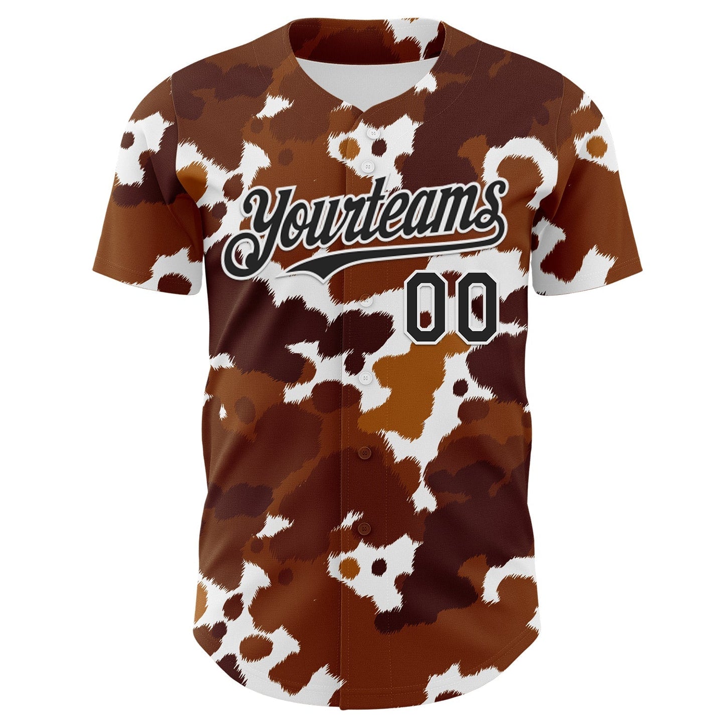 Custom Brown Black-White Leopard Print Authentic Baseball Jersey baseball jersey product view 2