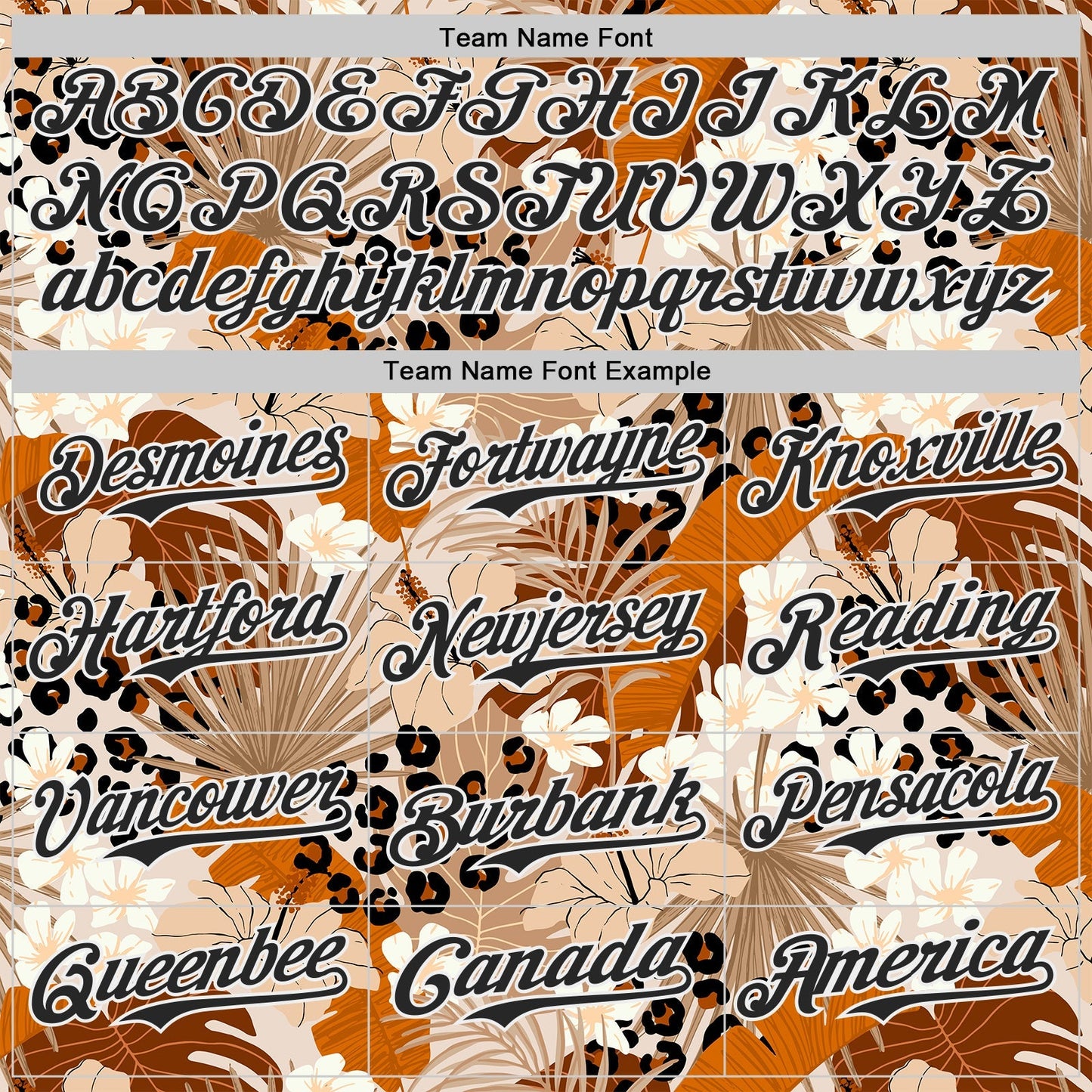 Custom Brown Black-White Leopard Print Tropical Jungle Authentic Baseball Jersey baseball jersey product view 4