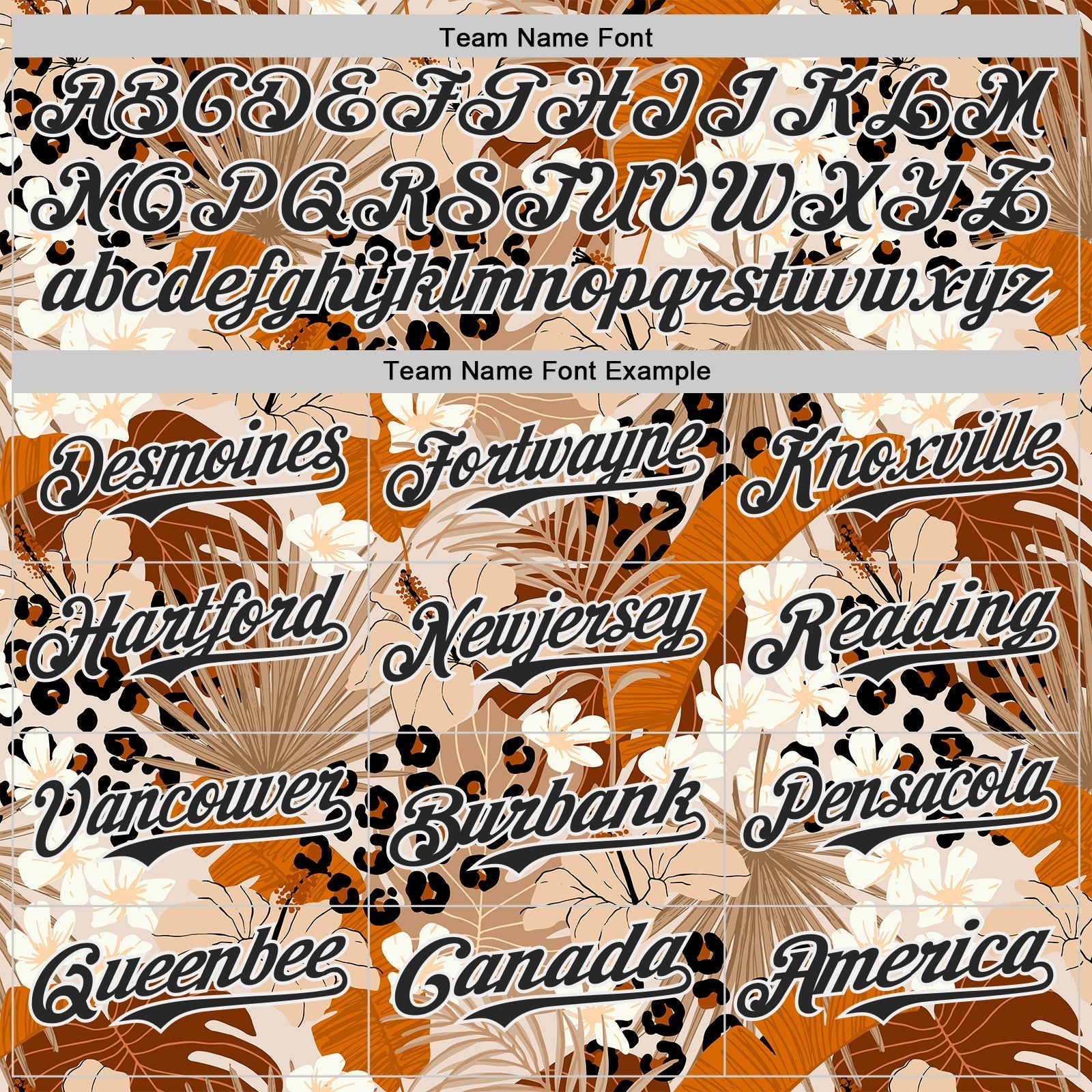 Custom Brown Black-White Leopard Print Tropical Jungle Authentic Baseball Jersey baseball jersey product view 4